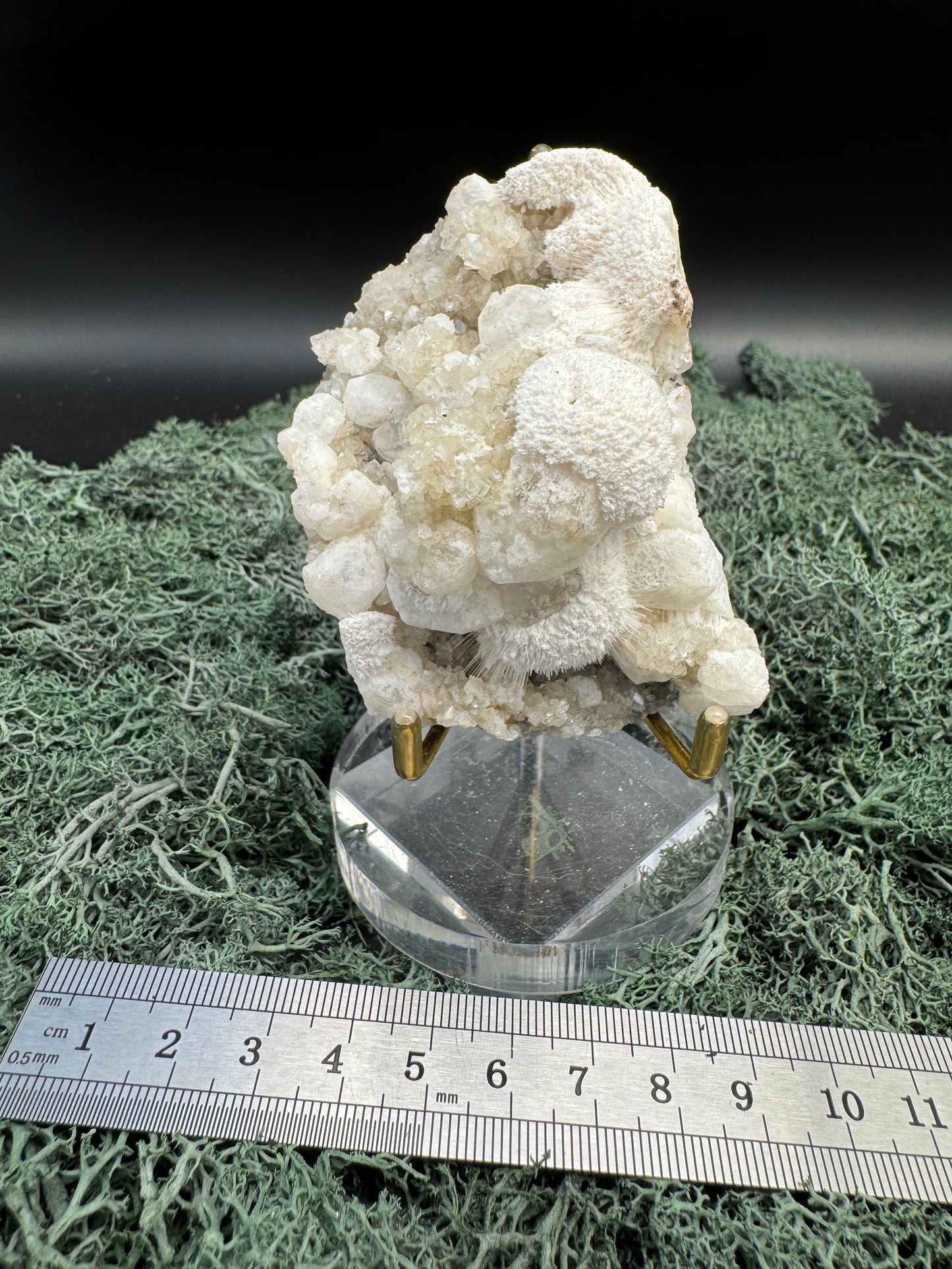 Okenit auf Apophyllit Cluster (Handstufe) aus Indien (222g) - viele Kristalle - crystal paradise