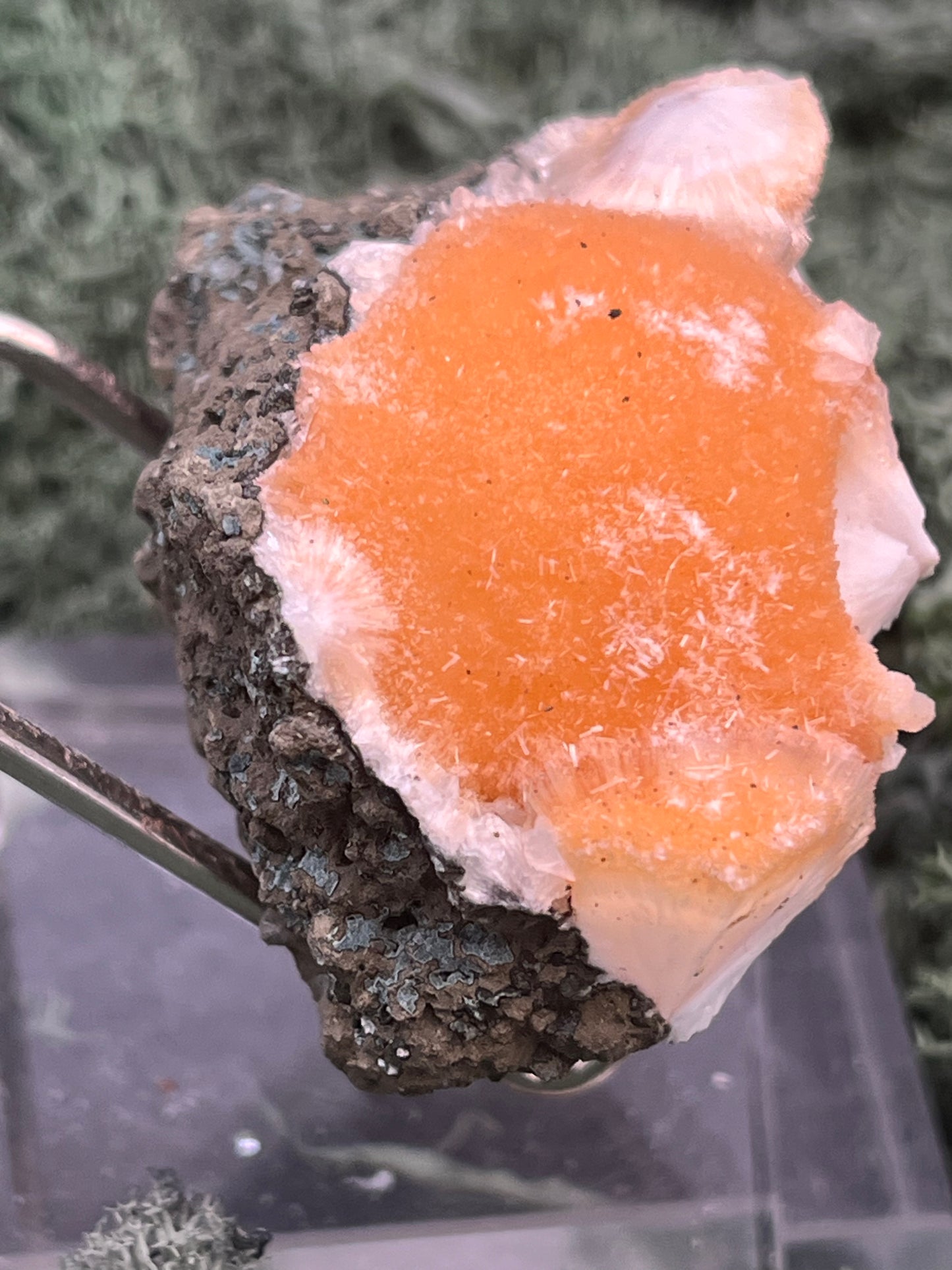 Thomsonit aus Indien (55g) - Stufe - leuchtend orange Farbe, schöne Kugelbildung - crystal paradise