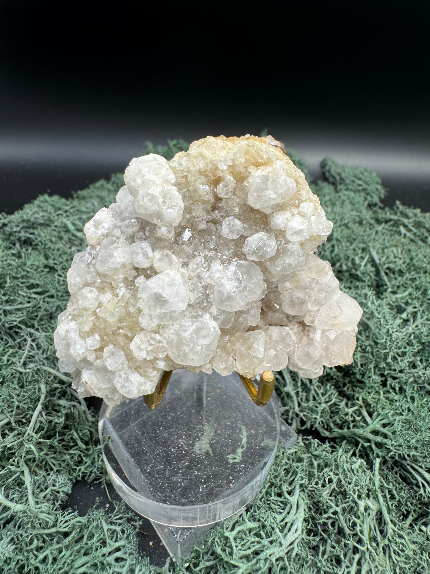 Okenit auf Apophyllit Cluster (Stufe) aus Indien (156g) - viele Apophyllit Kristalle, - crystal paradise
