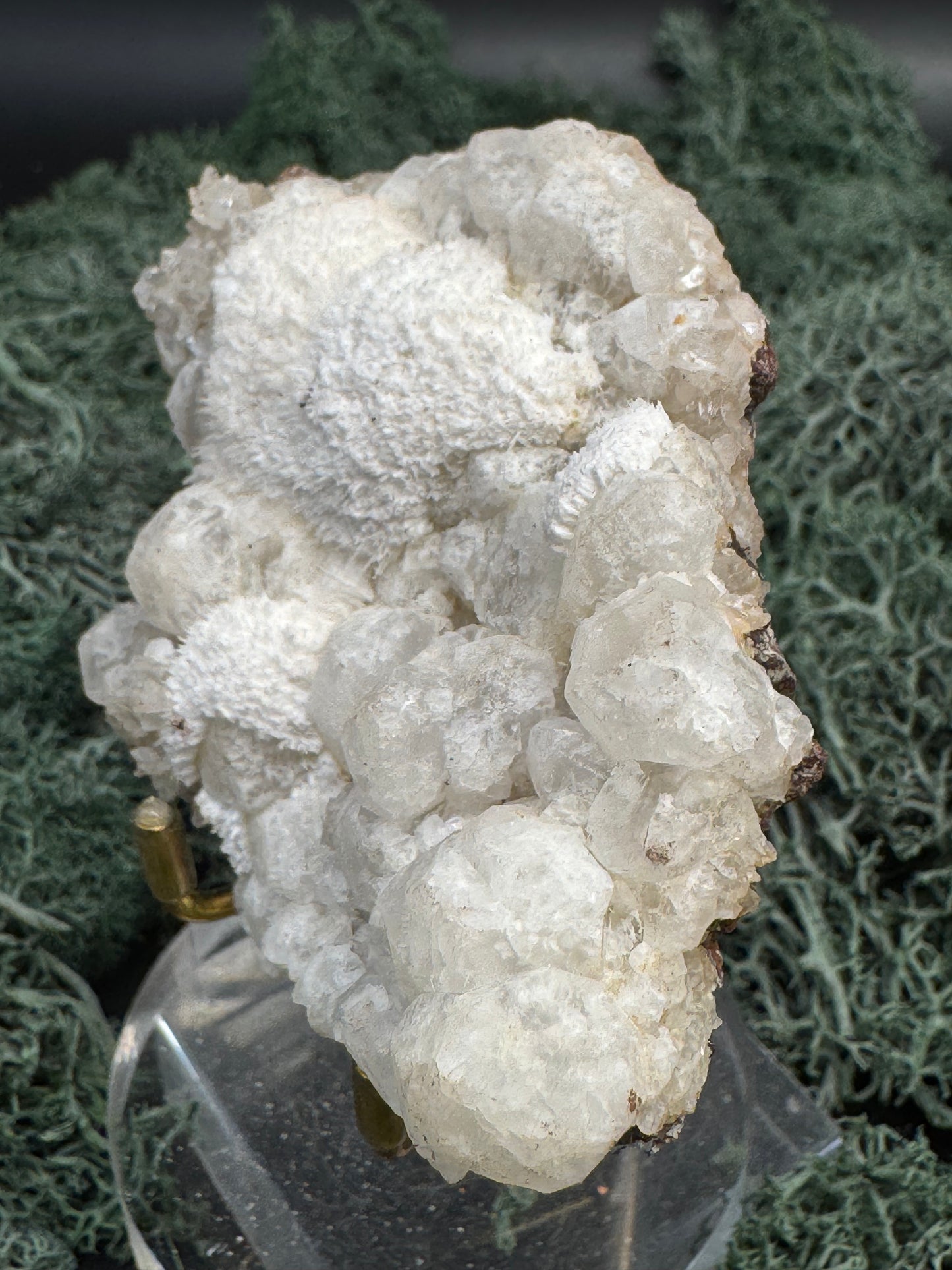 Okenit auf Apophyllit Cluster (Stufe) aus Indien (102g) - viele Kristalle, flach - crystal paradise