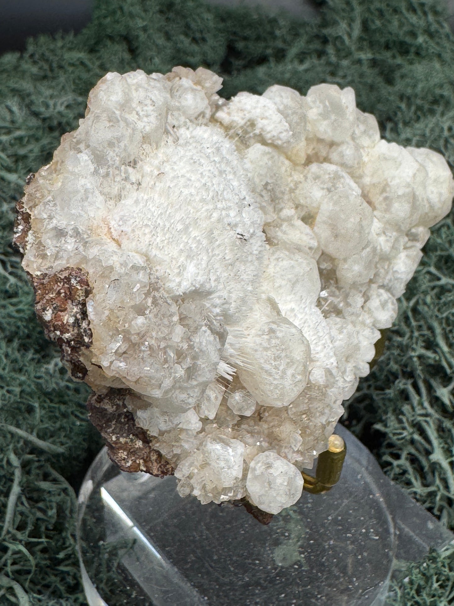 Okenit auf Apophyllit Cluster (Stufe) aus Indien (102g) - viele Kristalle, flach - crystal paradise