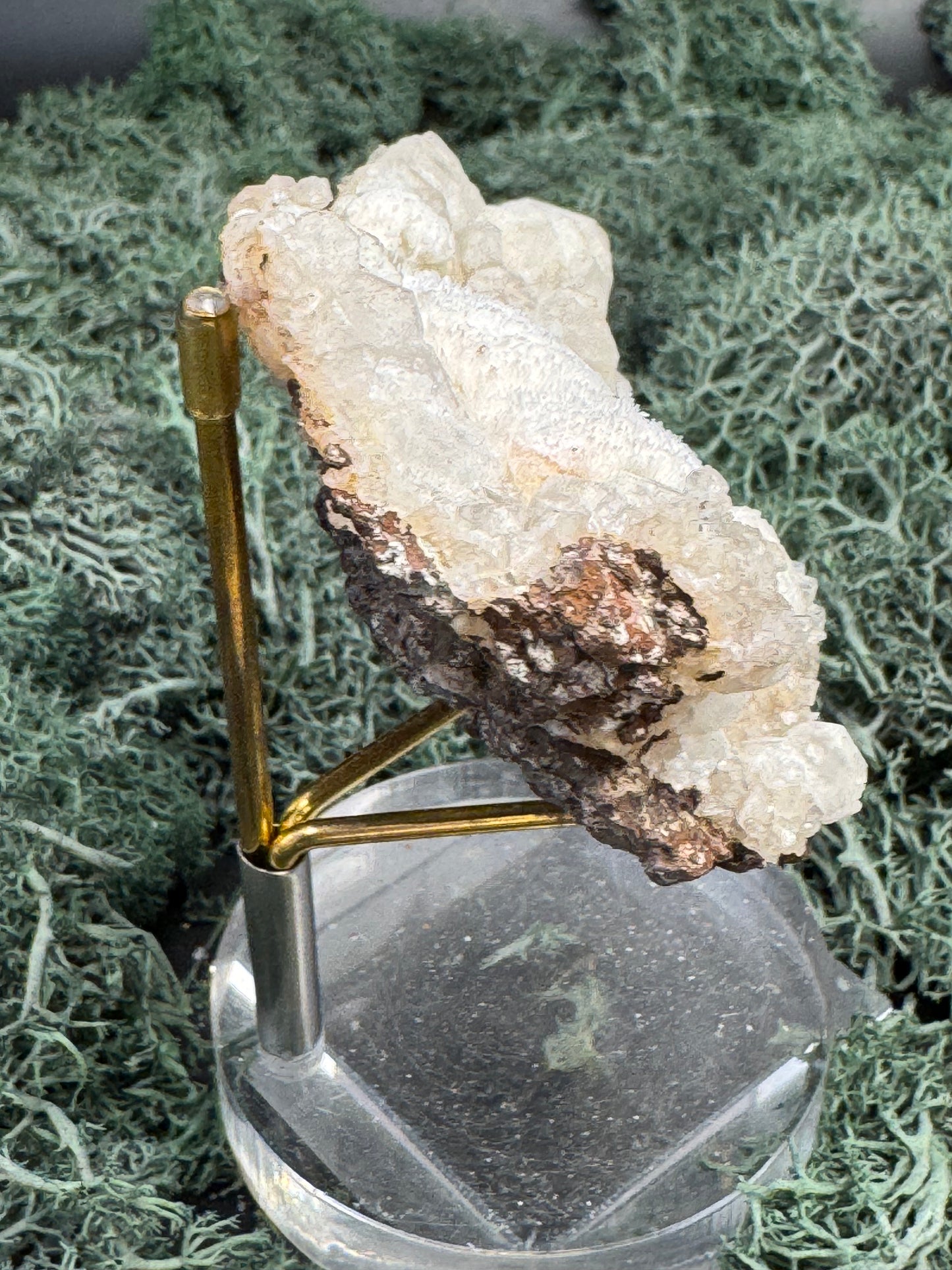 Okenit auf Apophyllit Cluster (Stufe) aus Indien (102g) - viele Kristalle, flach - crystal paradise