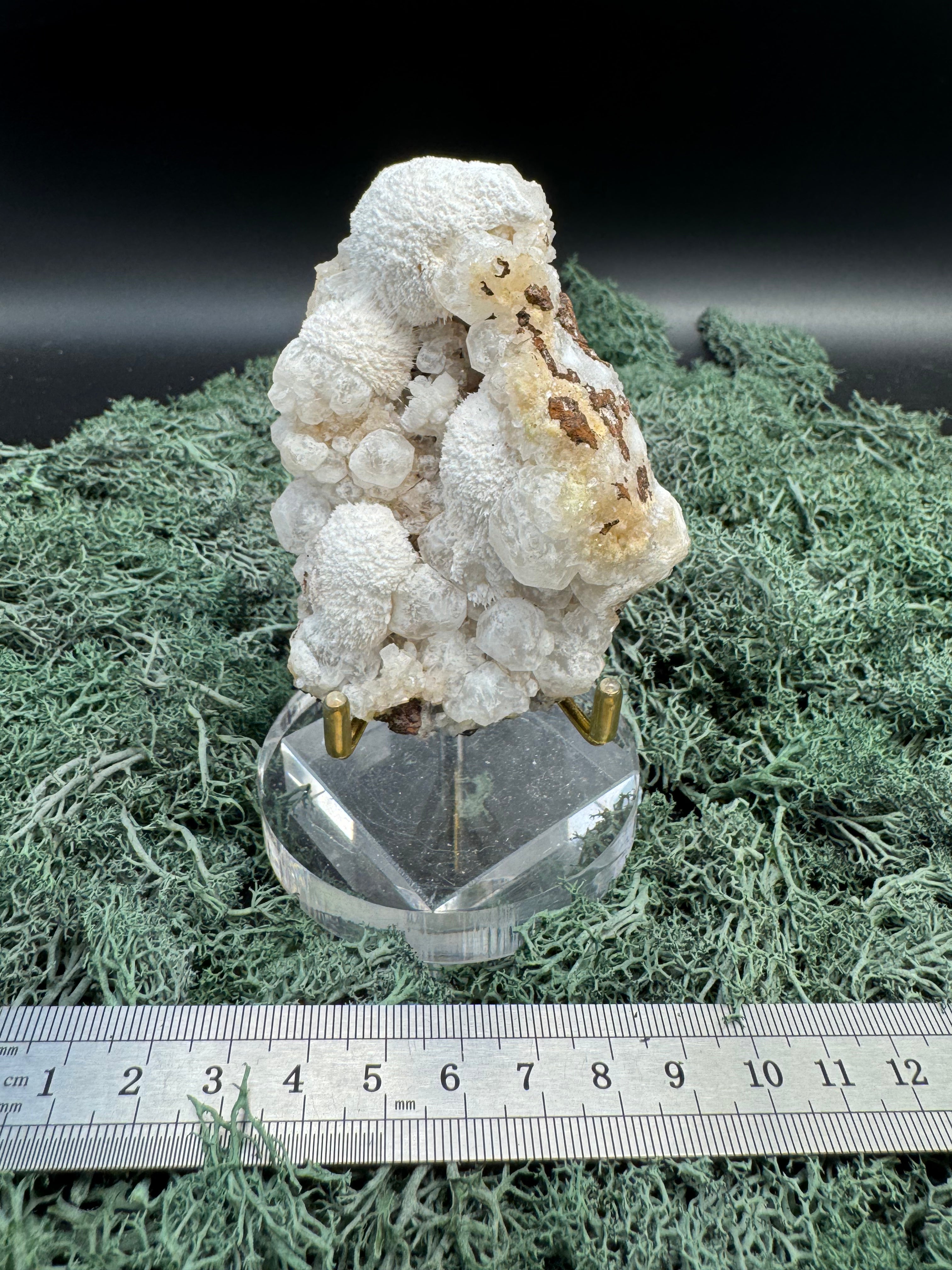 Okenit auf Apophyllit Cluster (Stufe) aus Indien (189g) - schöne Okenit Kristalle - crystal paradise