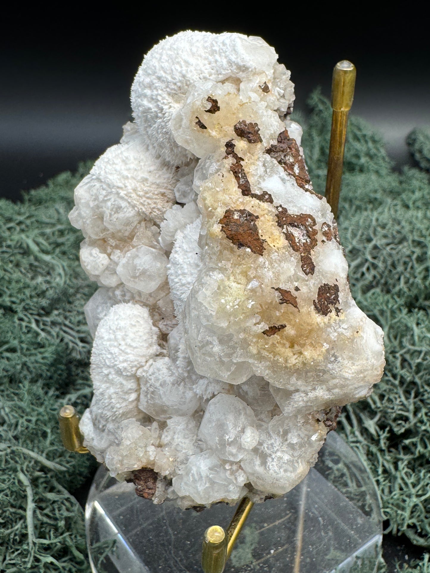 Okenit auf Apophyllit Cluster (Stufe) aus Indien (189g) - schöne Okenit Kristalle - crystal paradise
