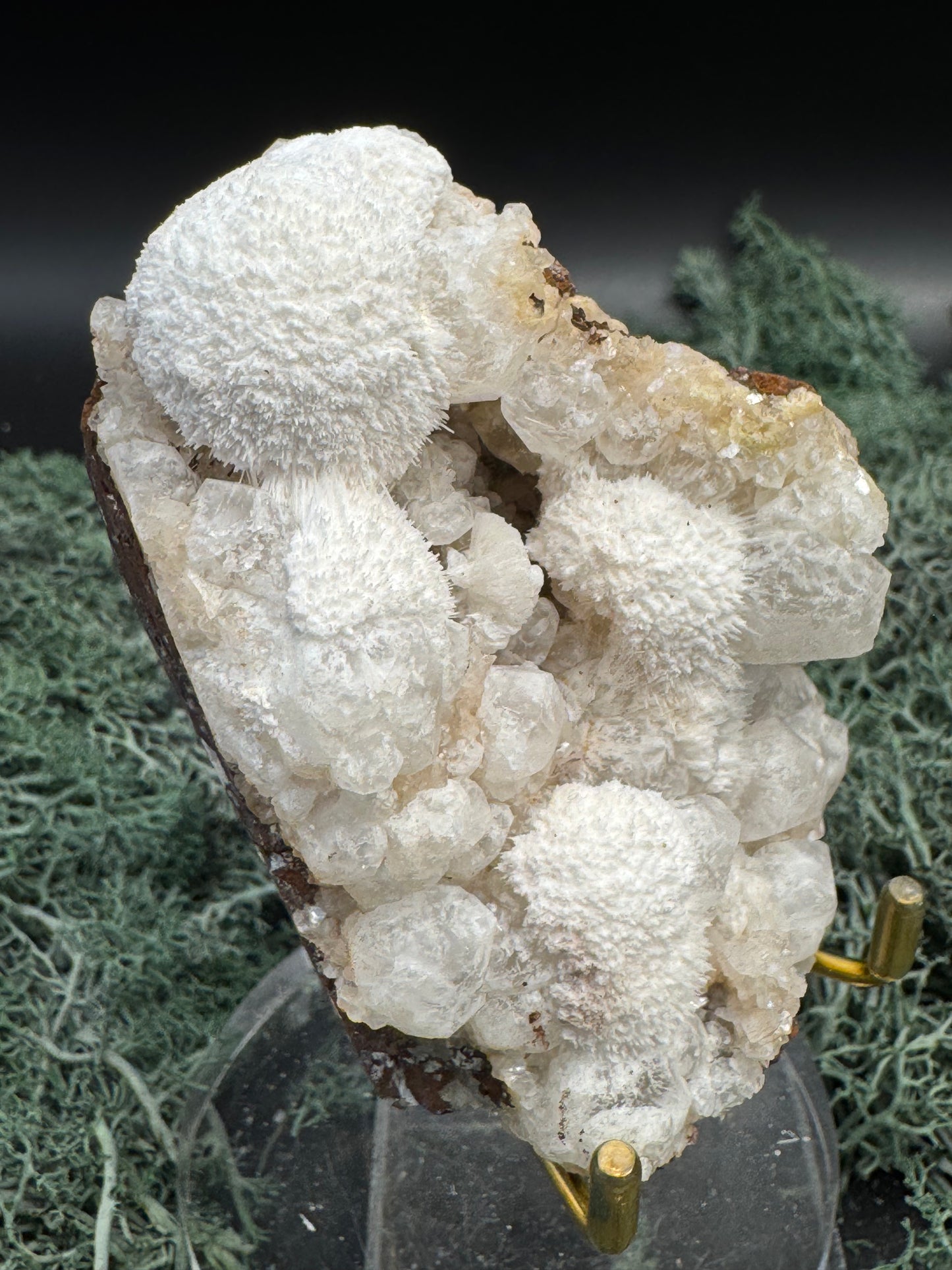 Okenit auf Apophyllit Cluster (Stufe) aus Indien (189g) - schöne Okenit Kristalle - crystal paradise