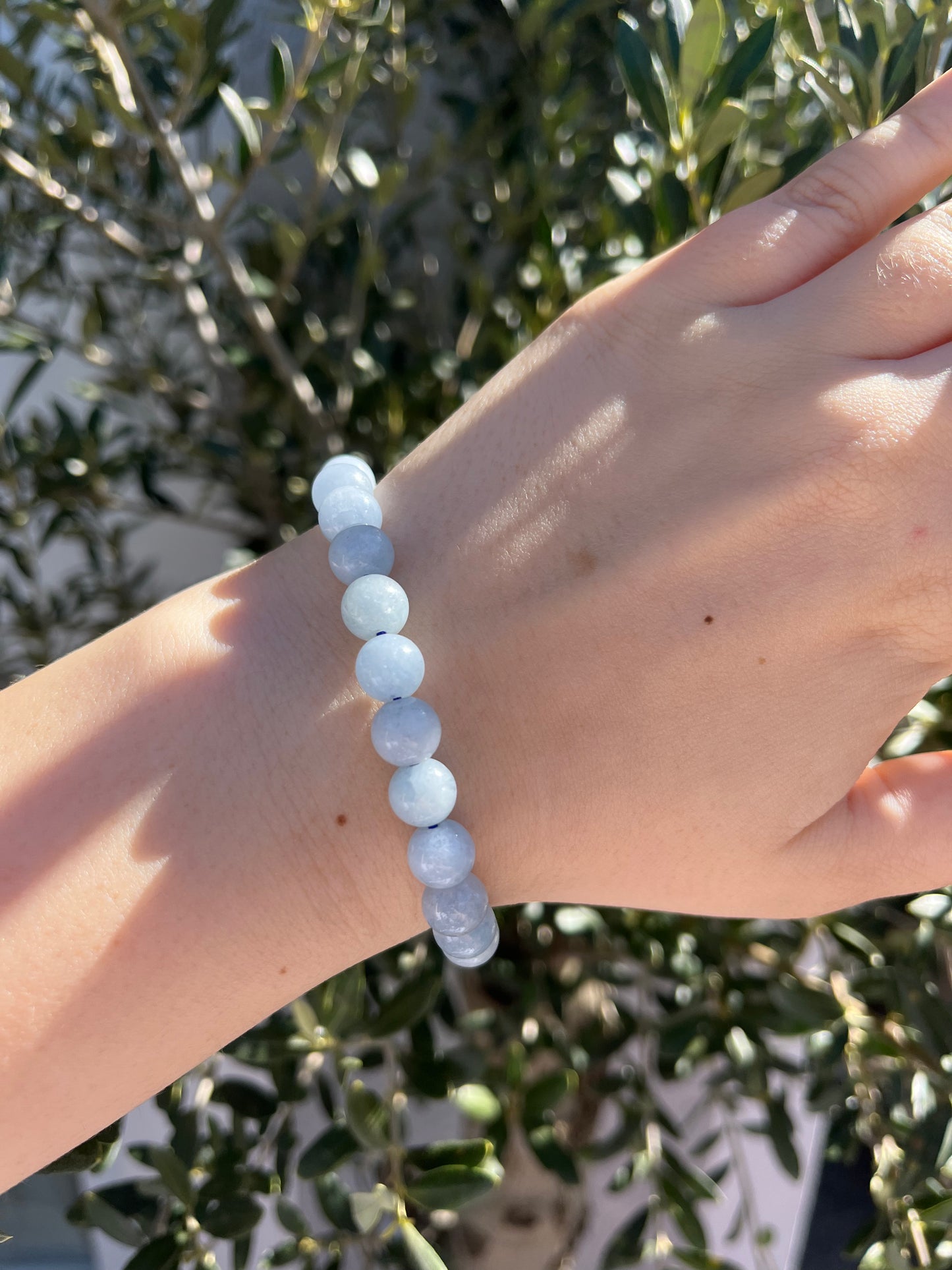 Armband aus Aquamarin-Perlen 8 mm - 1 Stück - crystal paradise