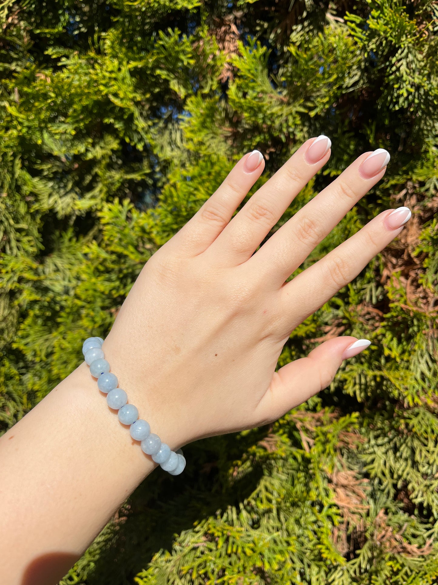 Armband aus Aquamarin-Perlen 8 mm - 1 Stück - crystal paradise