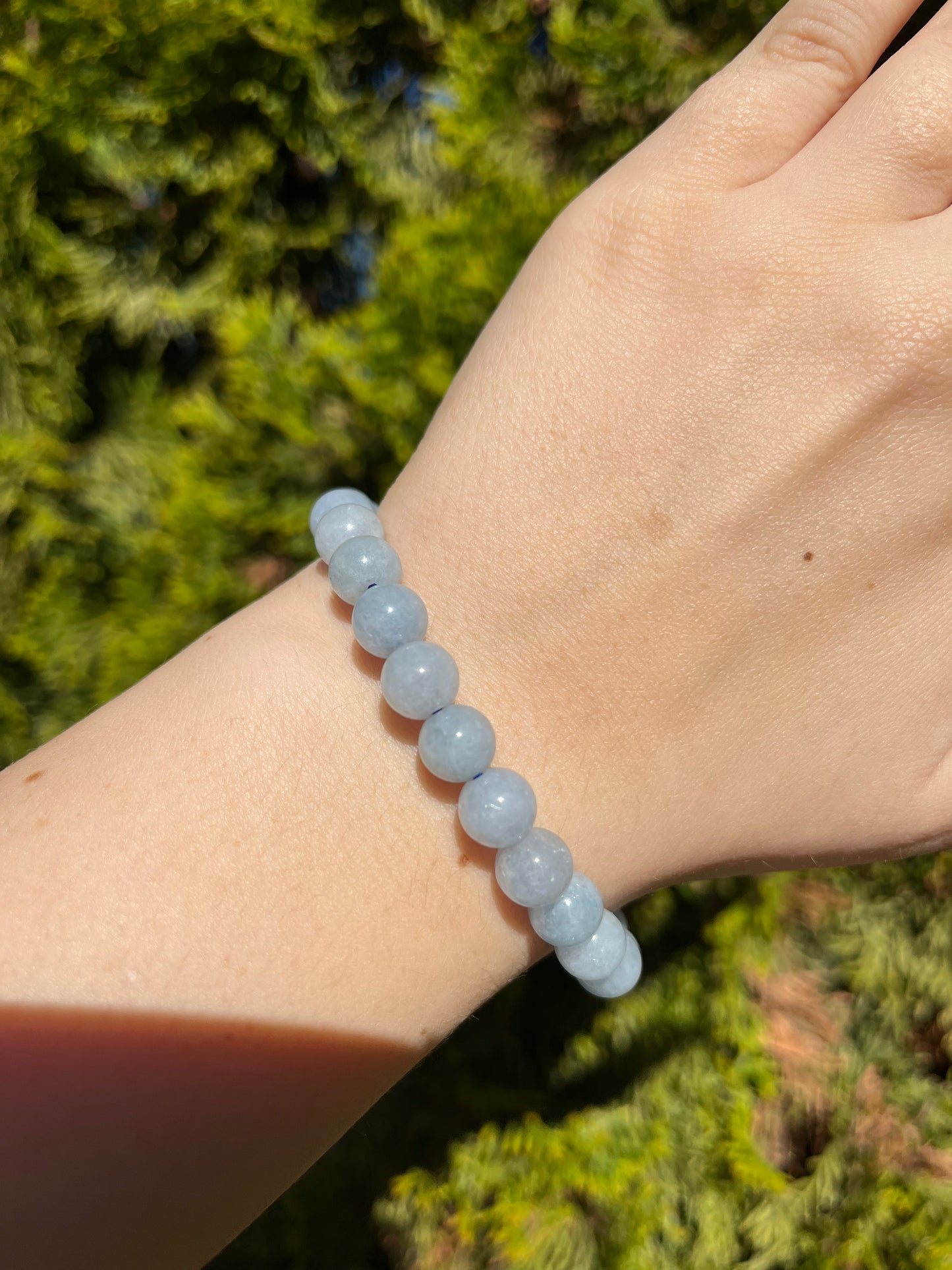 Armband aus Aquamarin-Perlen 8 mm - 1 Stück - crystal paradise