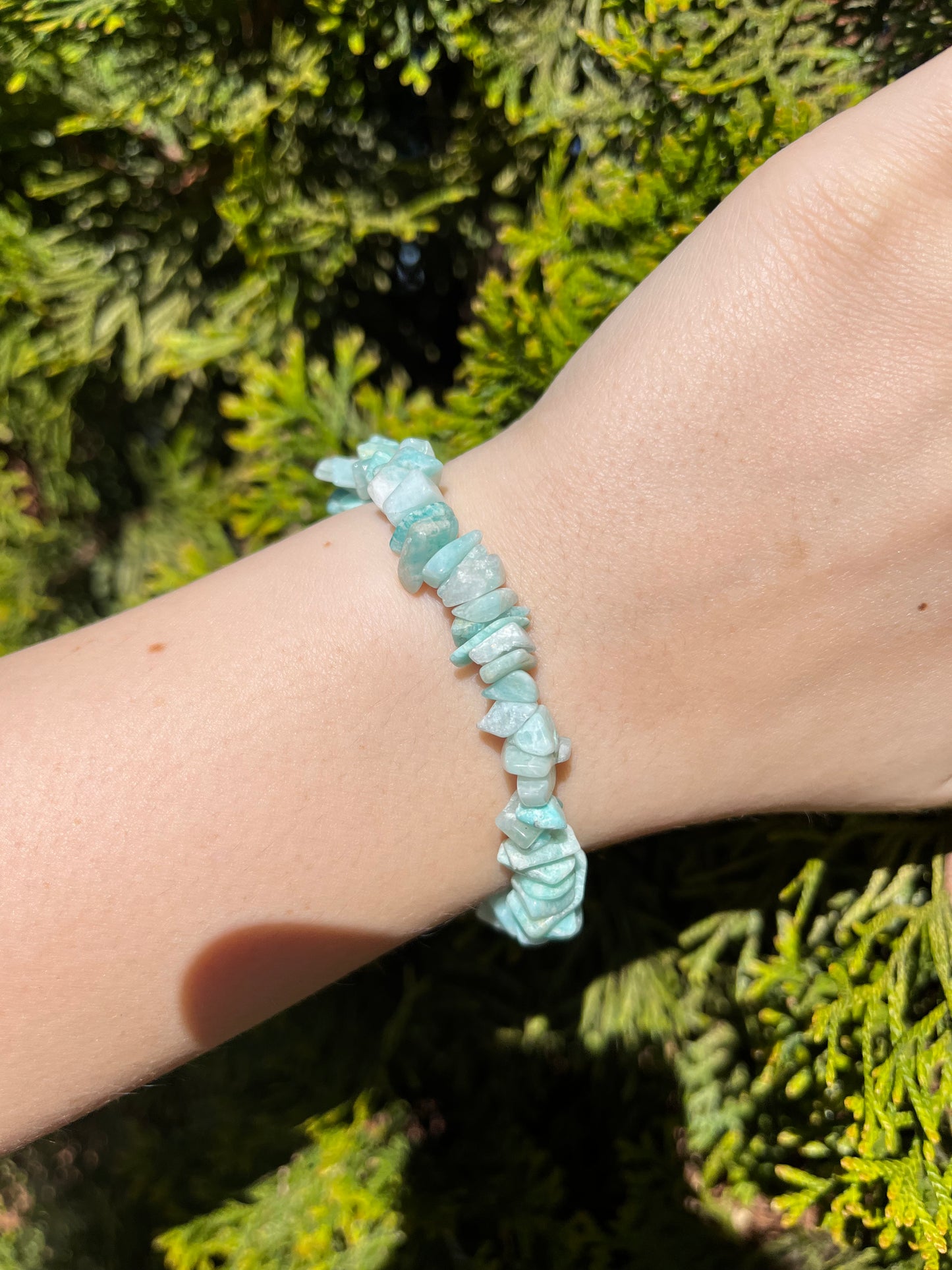 Armband aus Amazonit-Chipstone-Perlen - 10 Stück - crystal paradise