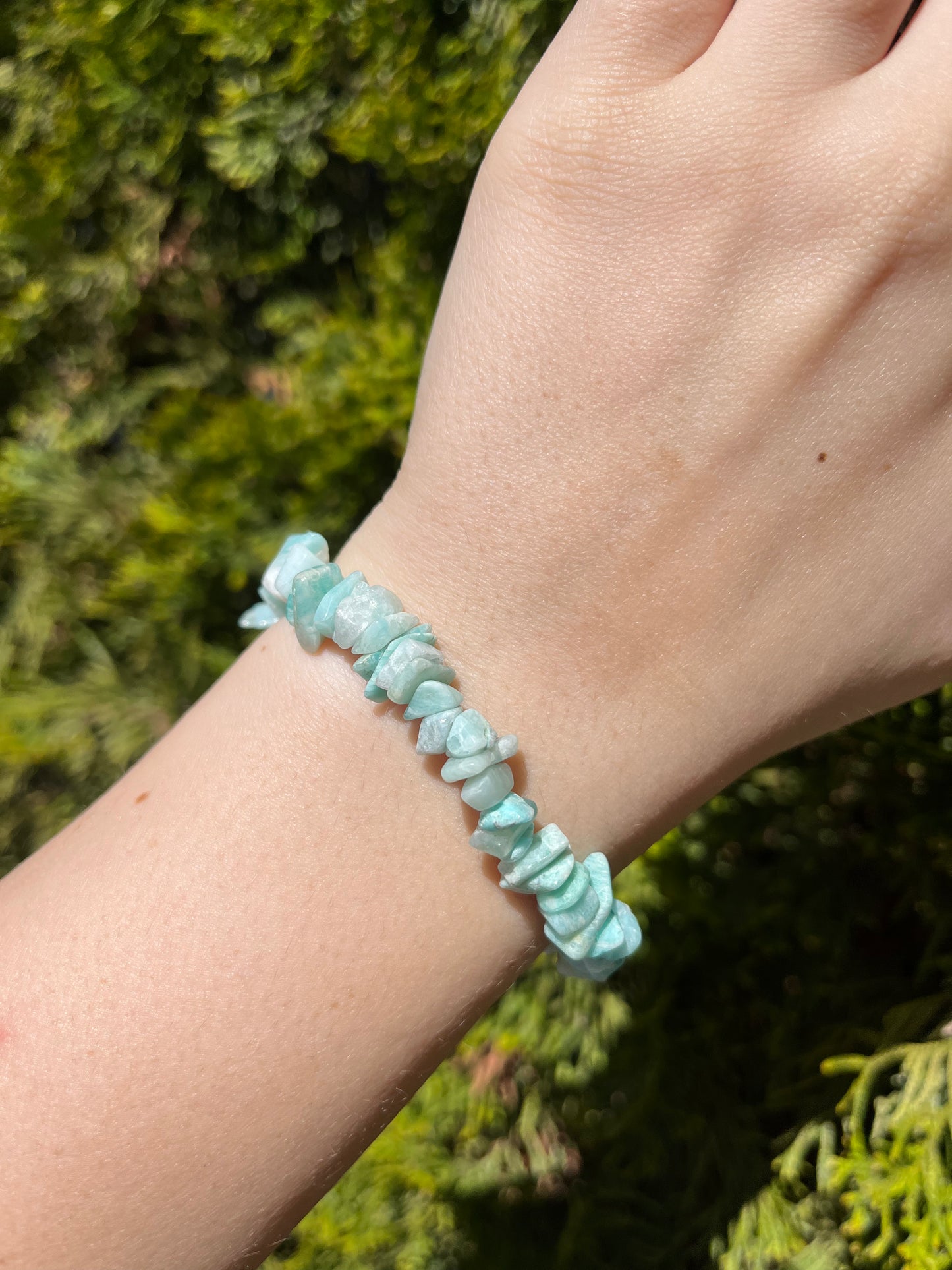 Armband aus Amazonit-Chipstone-Perlen - 10 Stück - crystal paradise