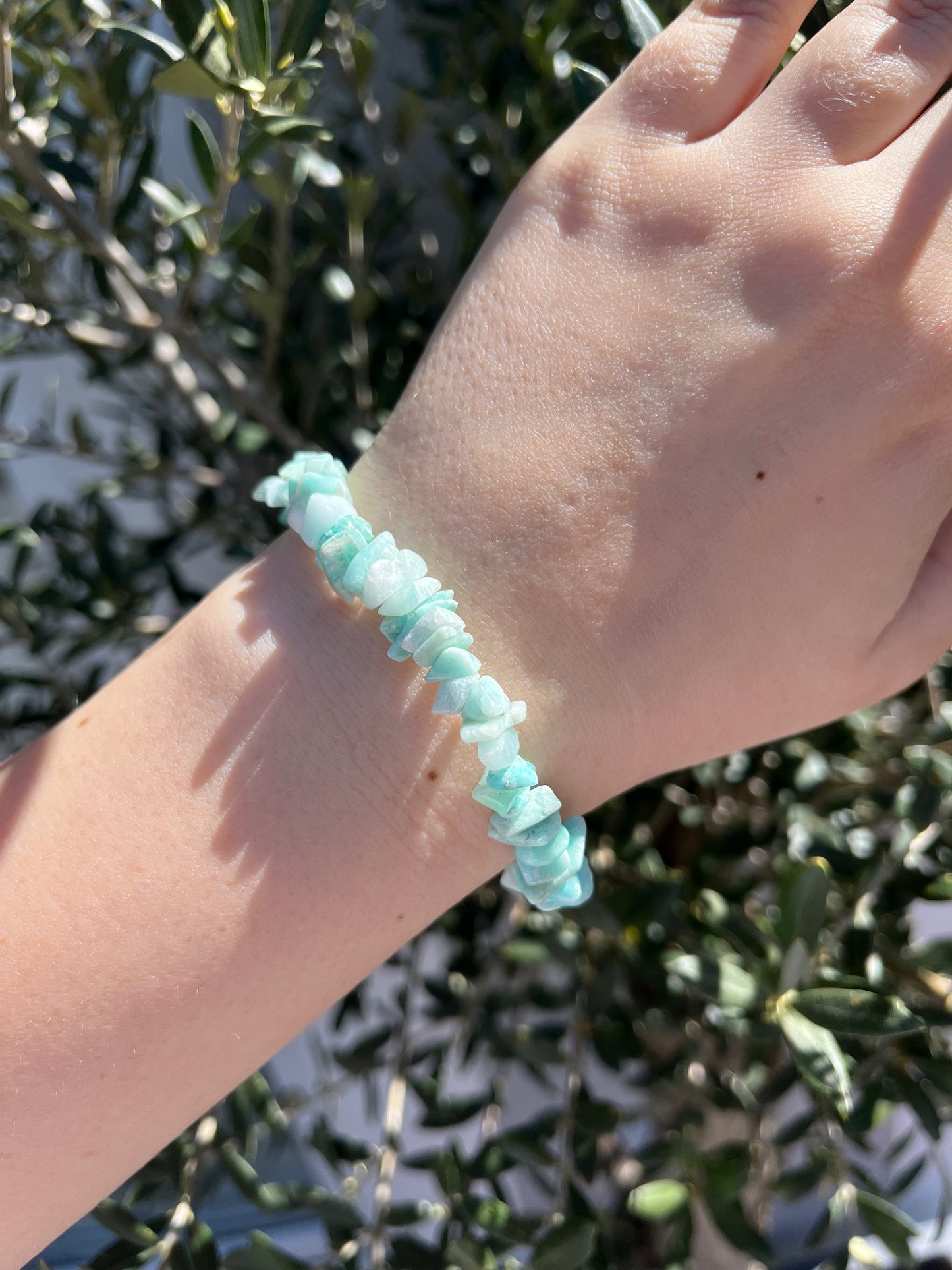 Armband aus Amazonit-Chipstone-Perlen - 10 Stück - crystal paradise