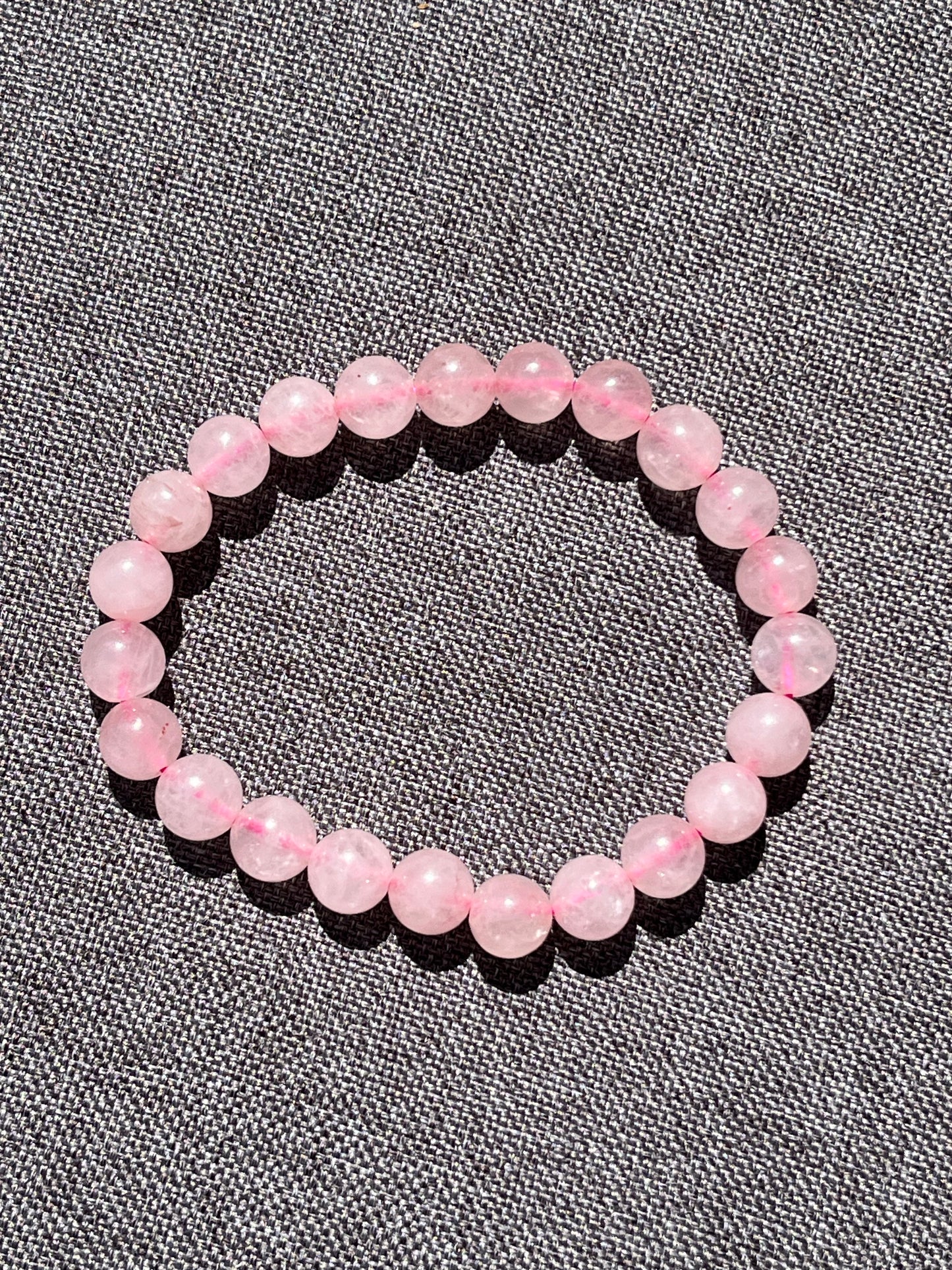 Armband aus Rosenquarz-Perlen 8 mm - 1 Stück - crystal paradise