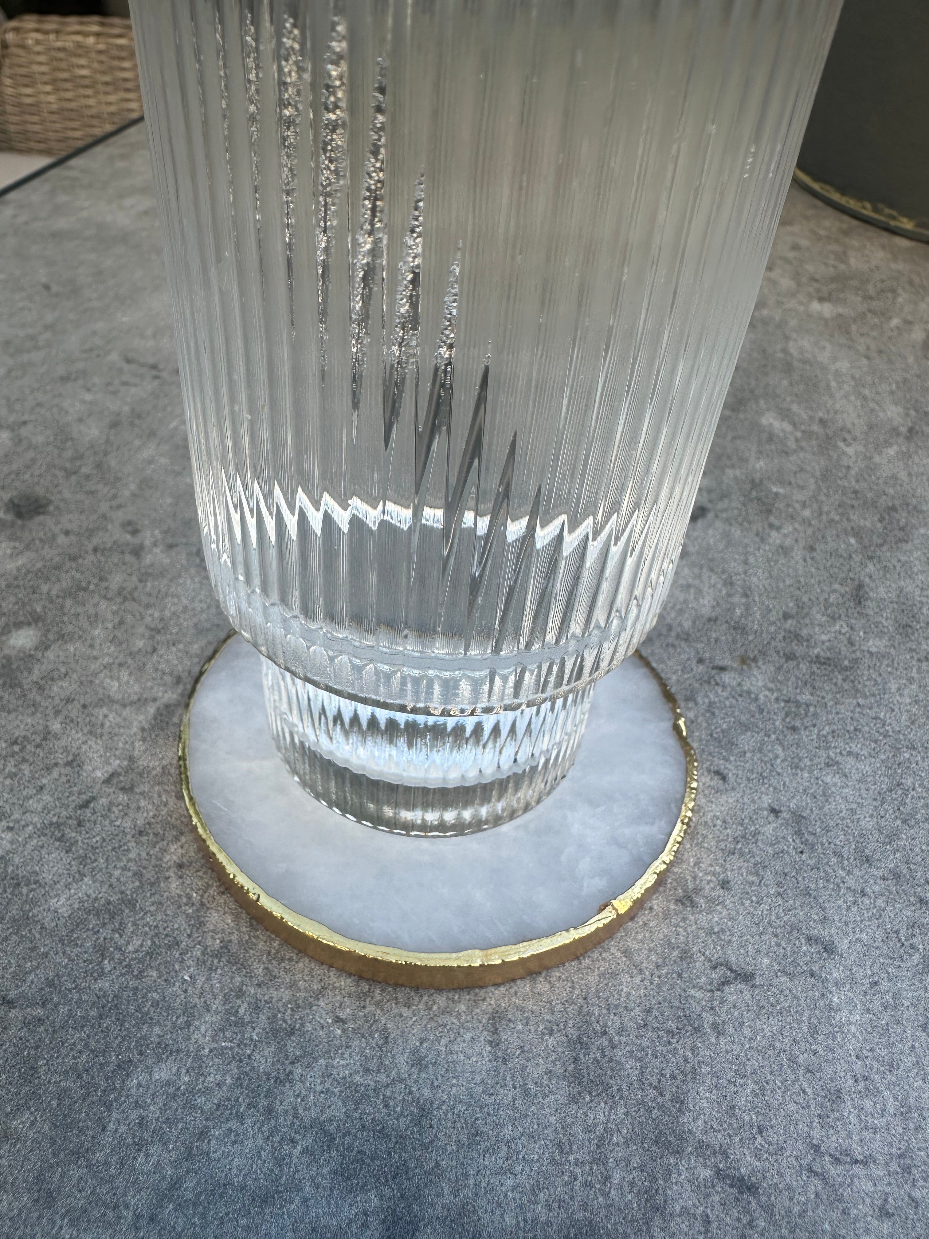 Achatscheibe weiß mit Goldrand - ca. 10 cm Durchmesser (Sammlerstück oder Untersetzer) - crystal paradise