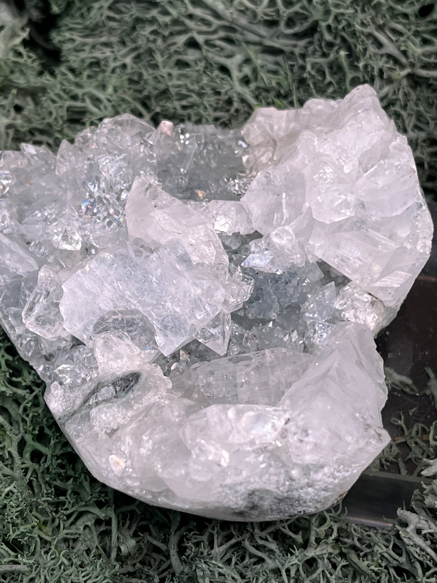 Apophyllit Handstufe aus Indien (121g) - schöne grosse Kristalle - crystal paradise