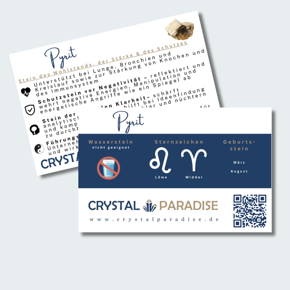 Pyrit Mineralien Sammelkarte - crystal paradise