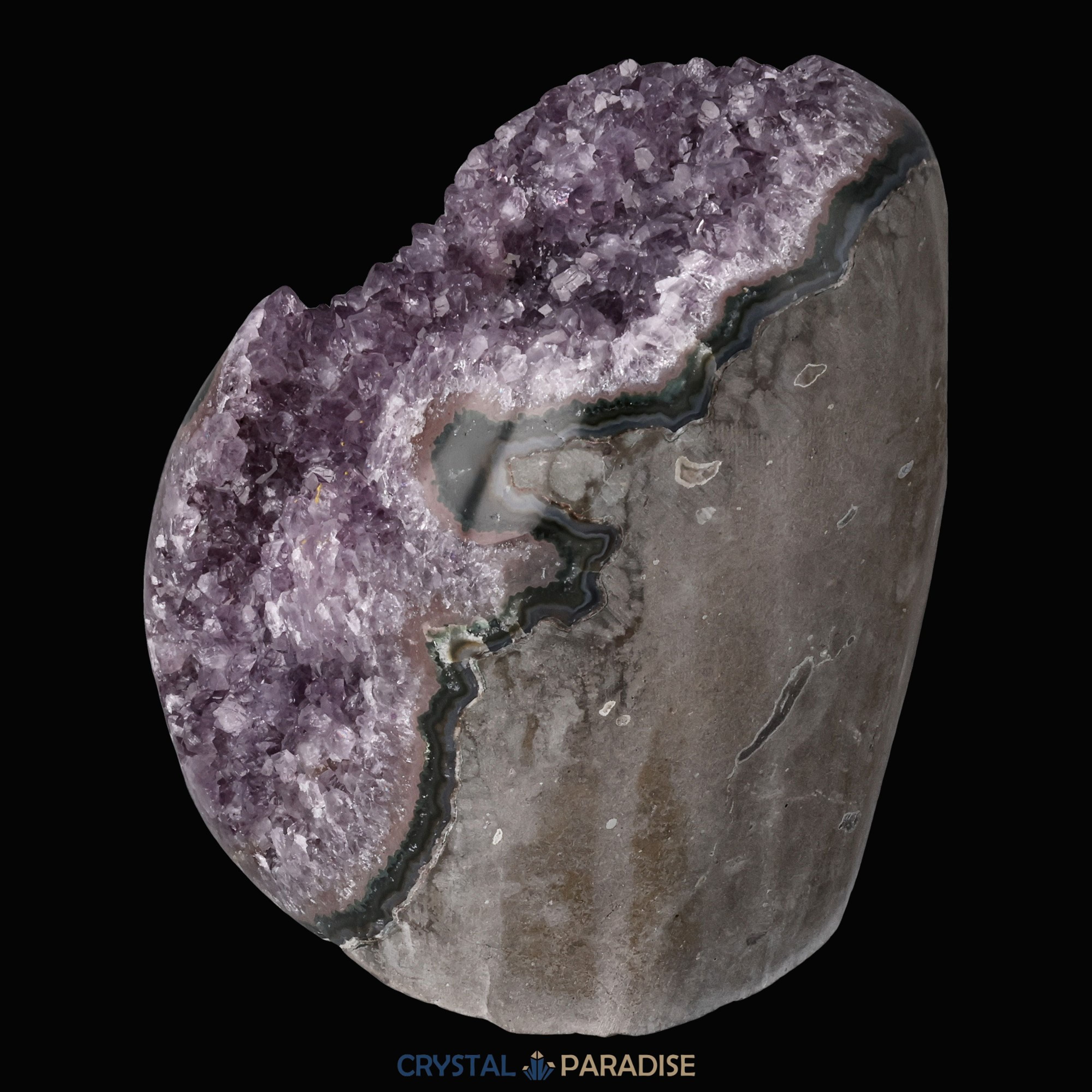 Achatisierte Amethyst Druse aus Uruguay (1155) – Ansicht 6