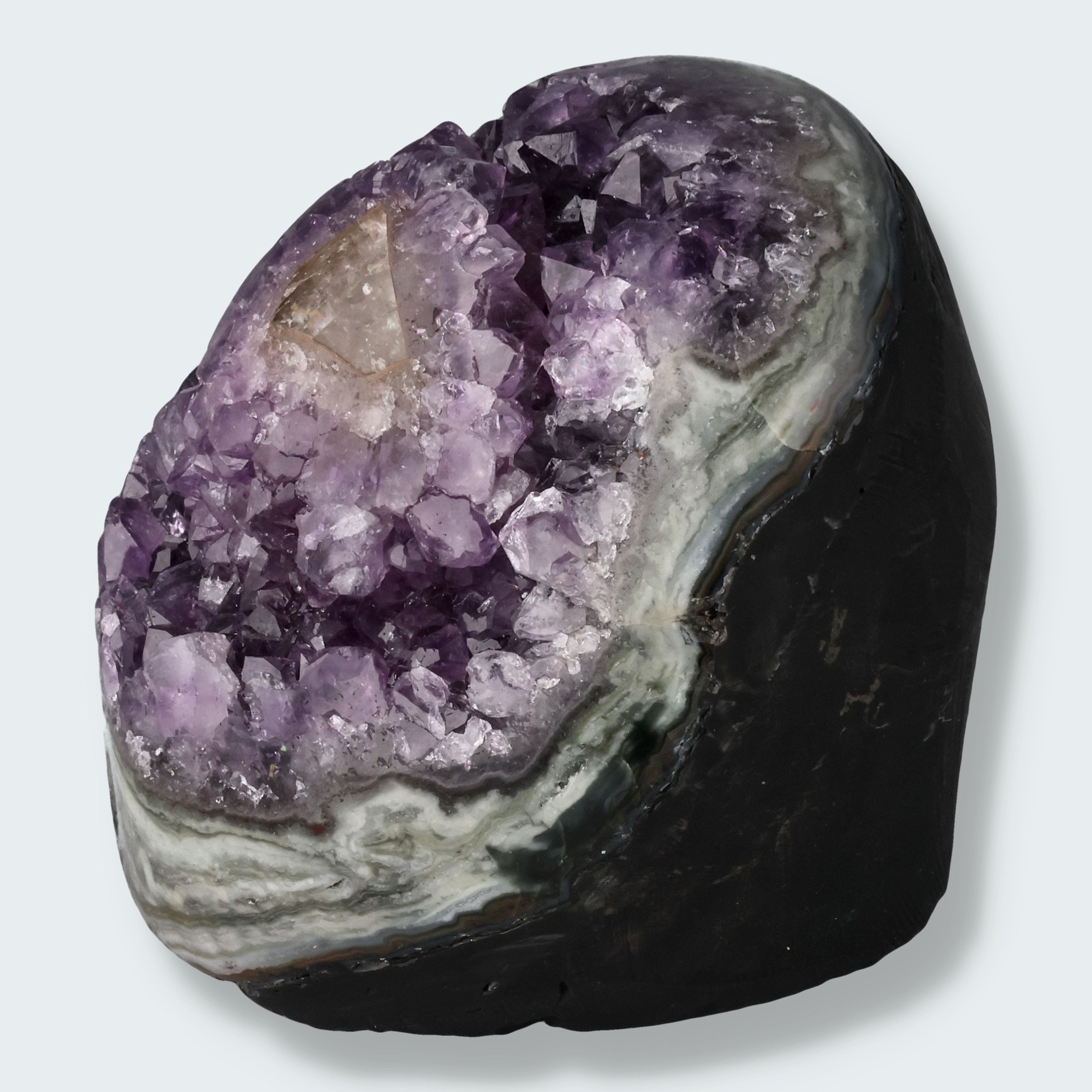 Achatisierte Amethyst Druse aus Uruguay (455g) – Ansicht 3