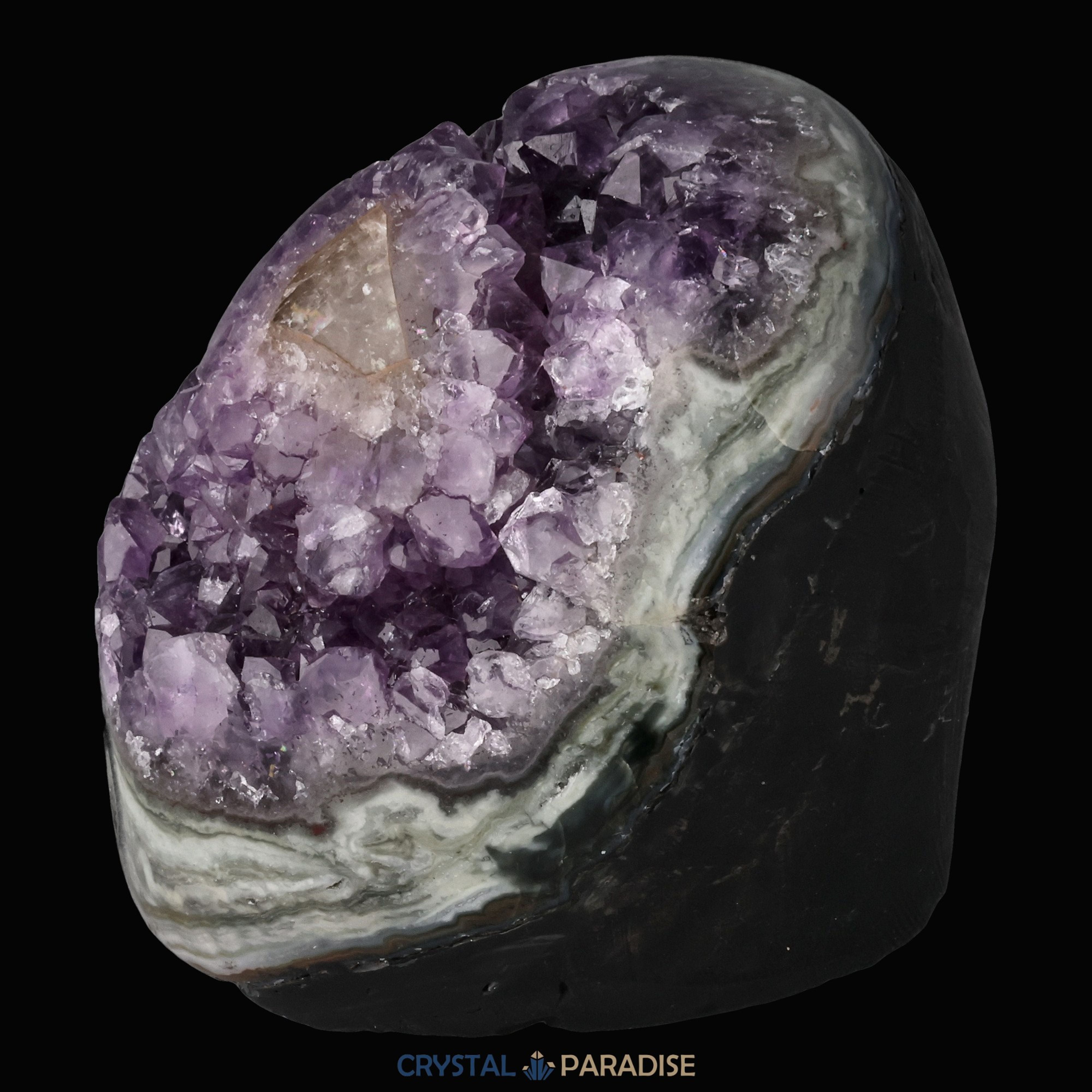 Achatisierte Amethyst Druse aus Uruguay (455g) – Ansicht 6