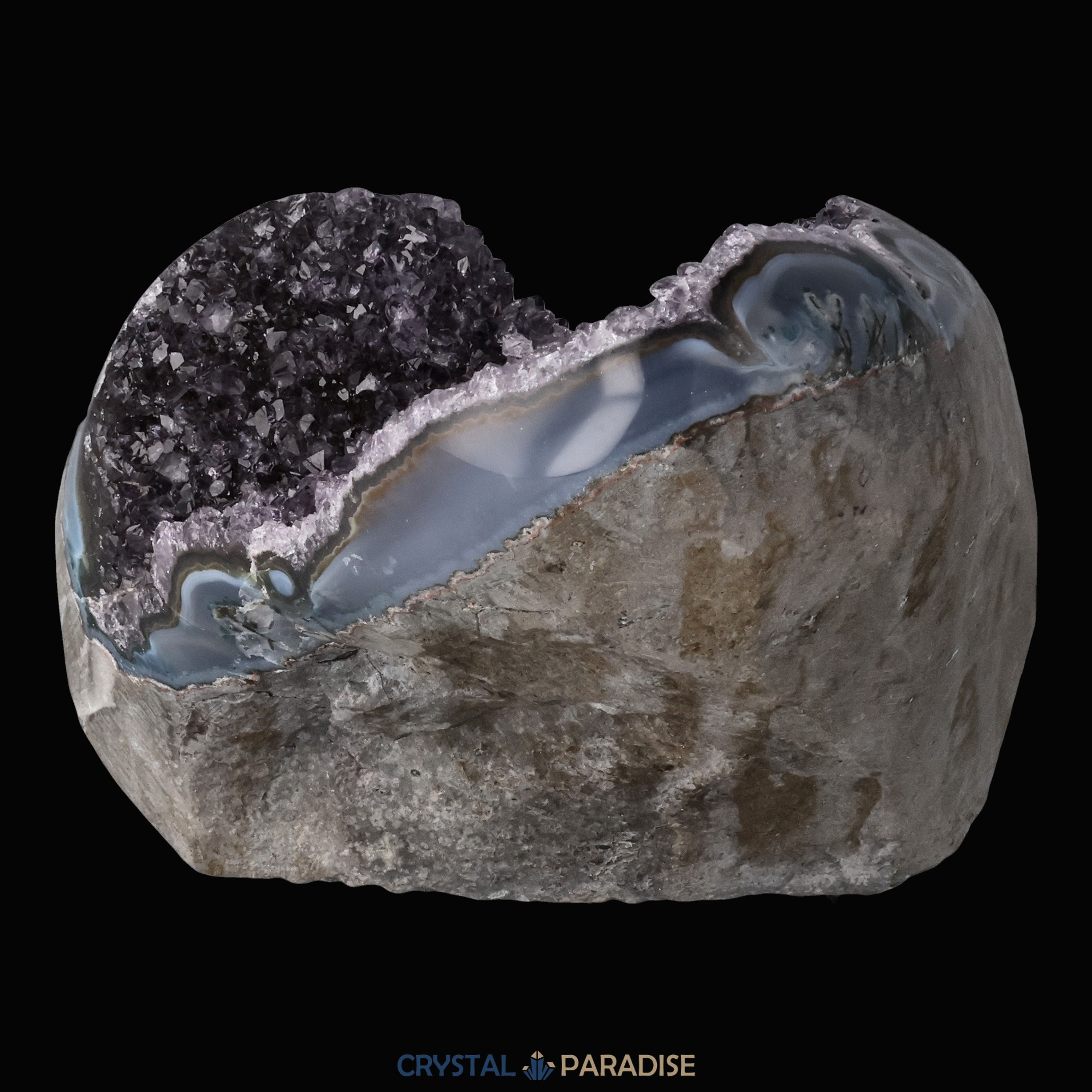 Achatisierte Amethyst Druse aus Uruguay (808g) – Ansicht 7