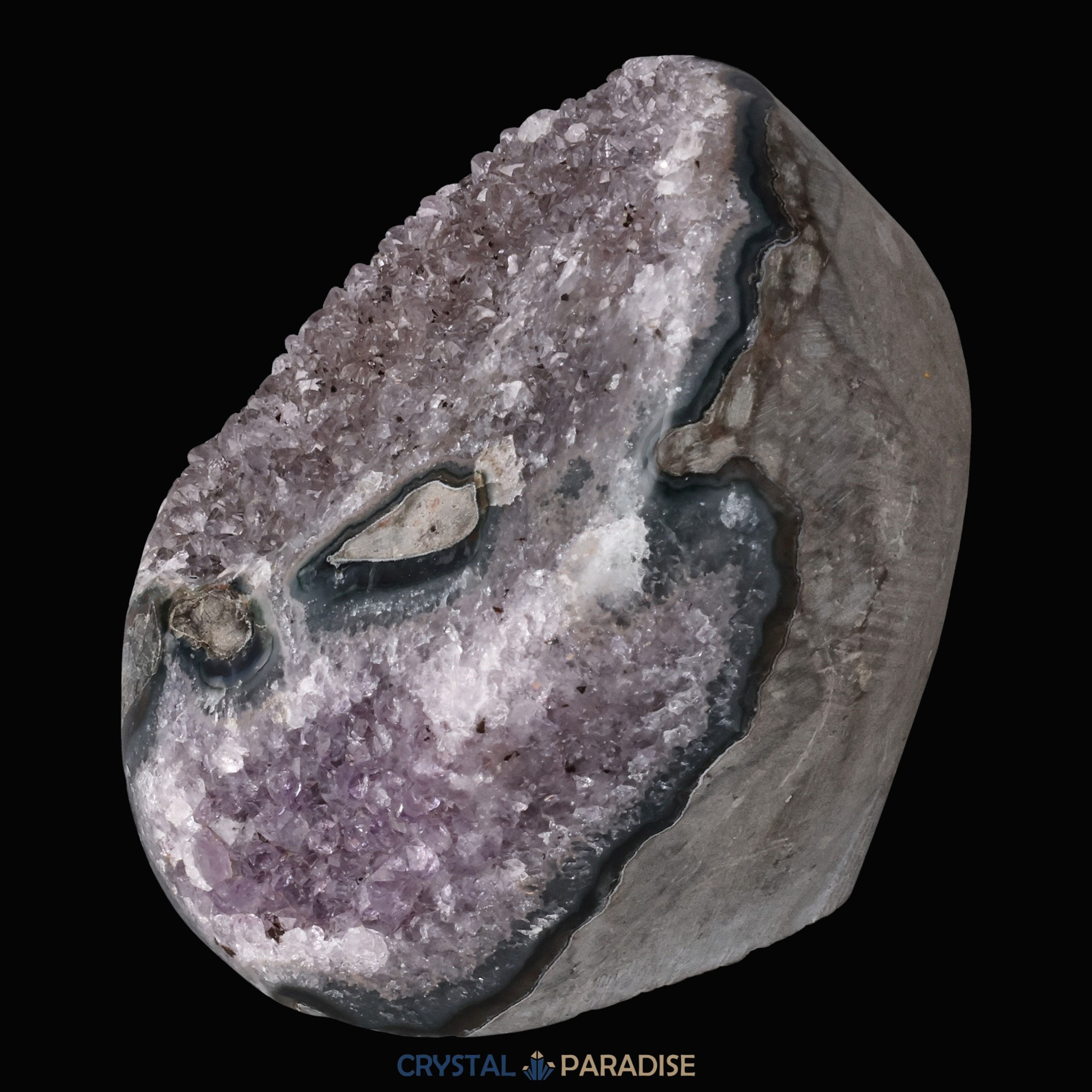 Achatisierter Amethyst Druse aus Uruguay (423g) – Ansicht 6