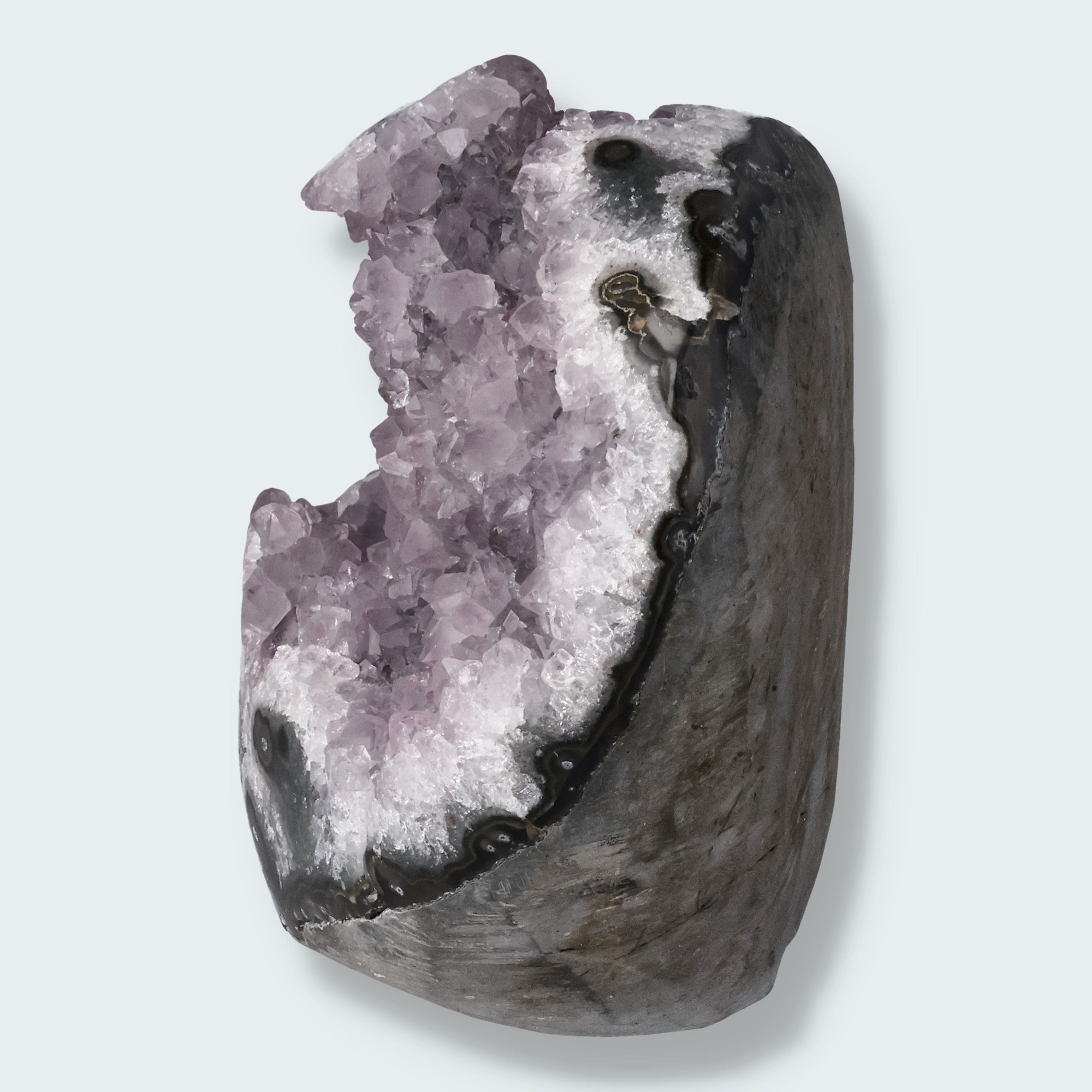 Achatisierter Amethyst Druse aus Uruguay (623g) – Ansicht 3