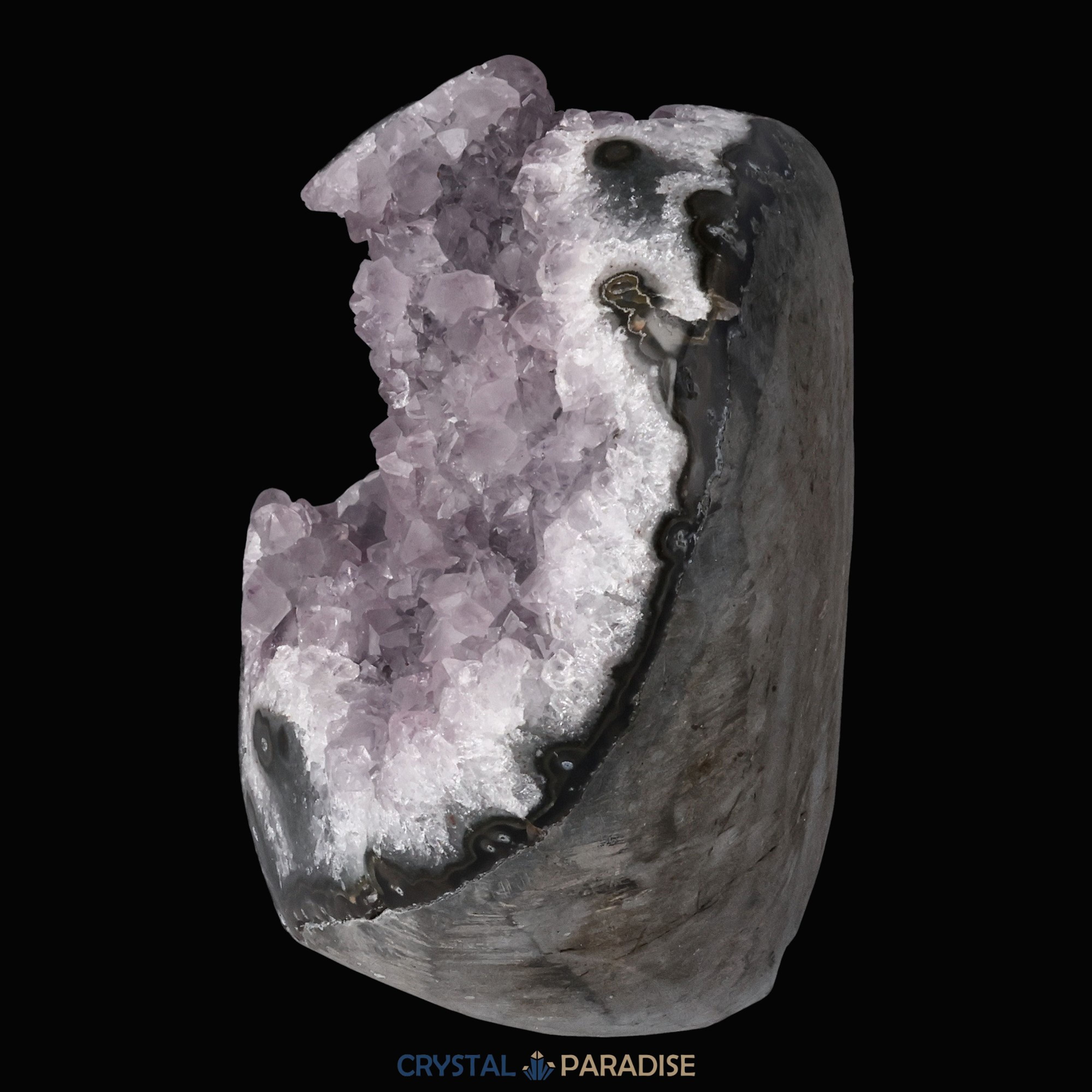 Achatisierter Amethyst Druse aus Uruguay (623g) – Ansicht 6