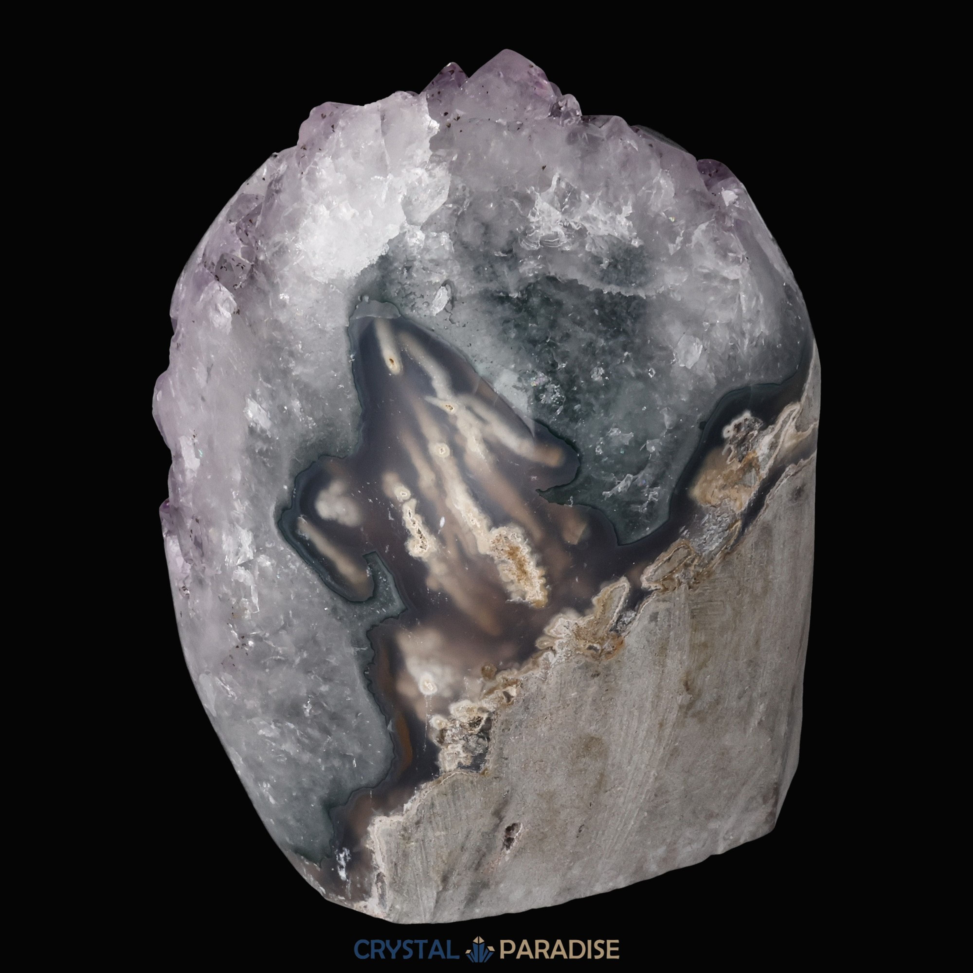 Achatisierter Amethyst Druse aus Uruguay (678g) – Ansicht 7