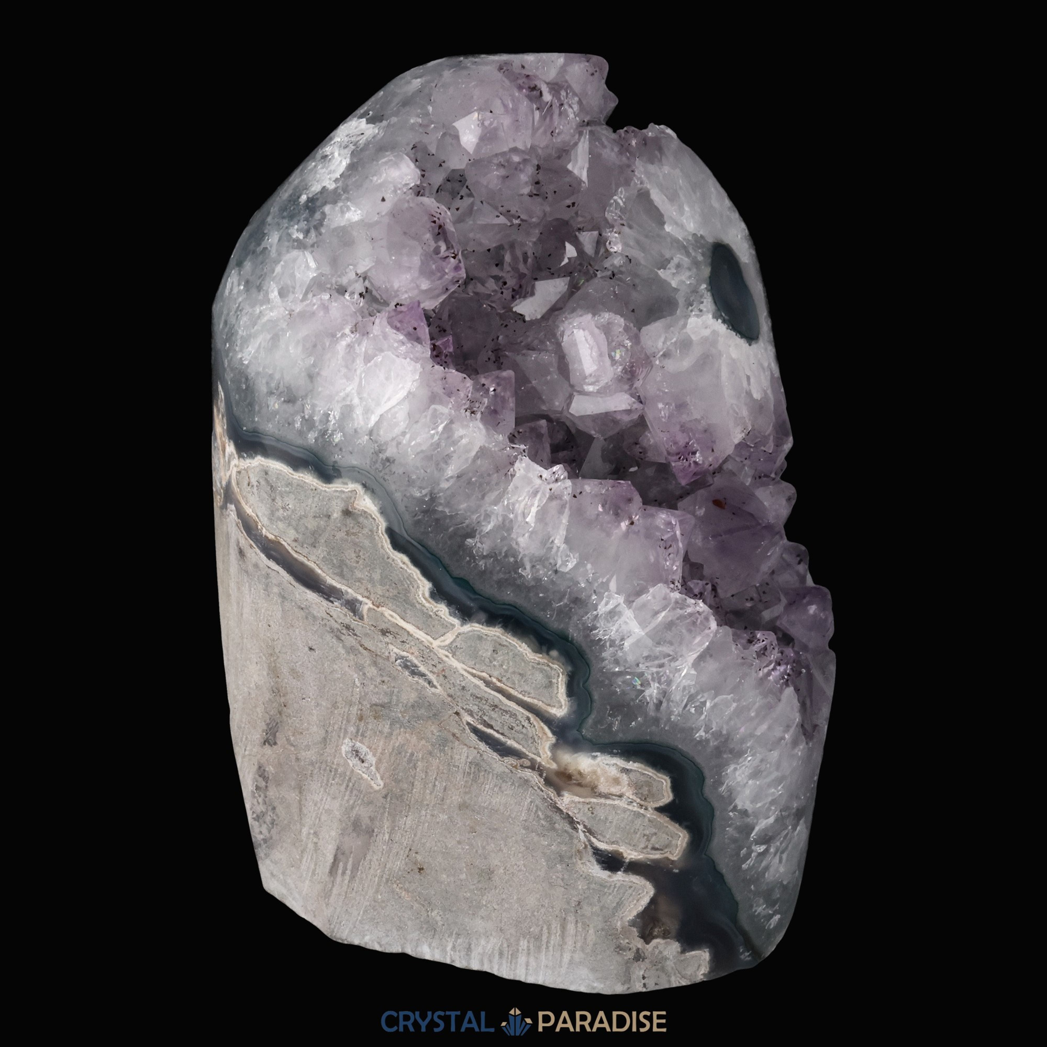 Achatisierter Amethyst Druse aus Uruguay (678g) – Ansicht 9
