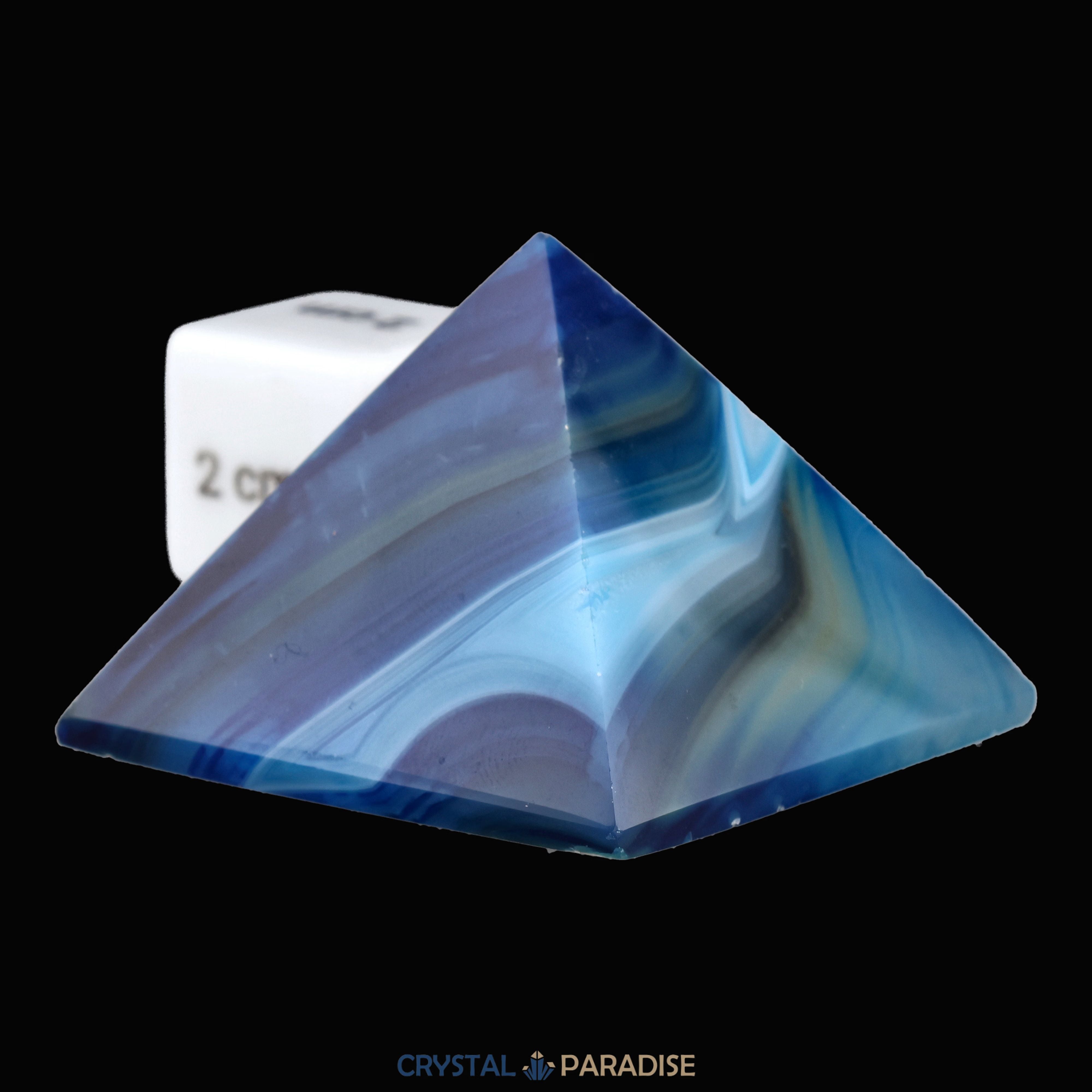 Achatpyramide blau-weiss (3,5 cm) aus Brasilien – Ansicht 9