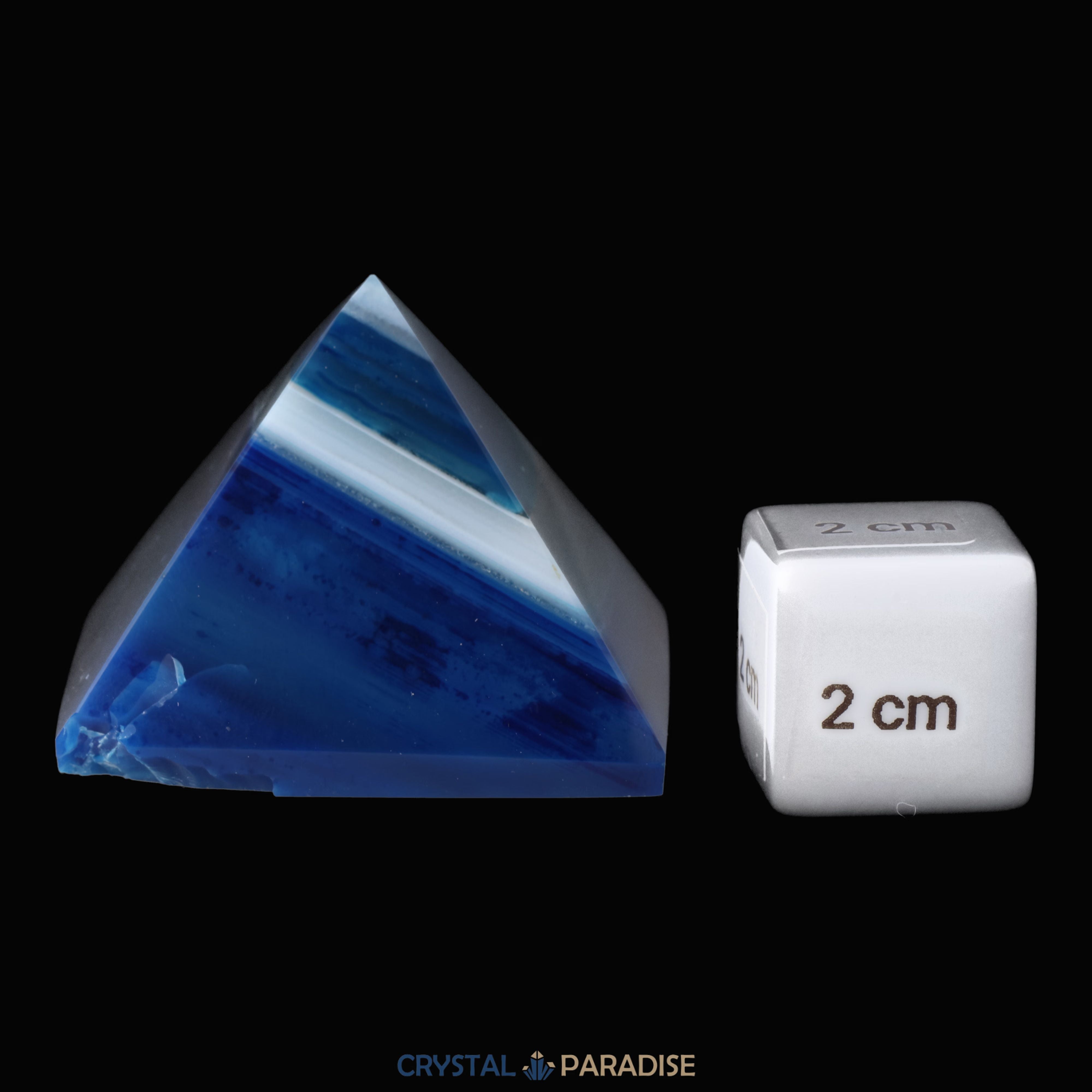 Achatpyramide blau-weiss (3,5 cm) aus Brasilien (B-Ware) – Ansicht 5
