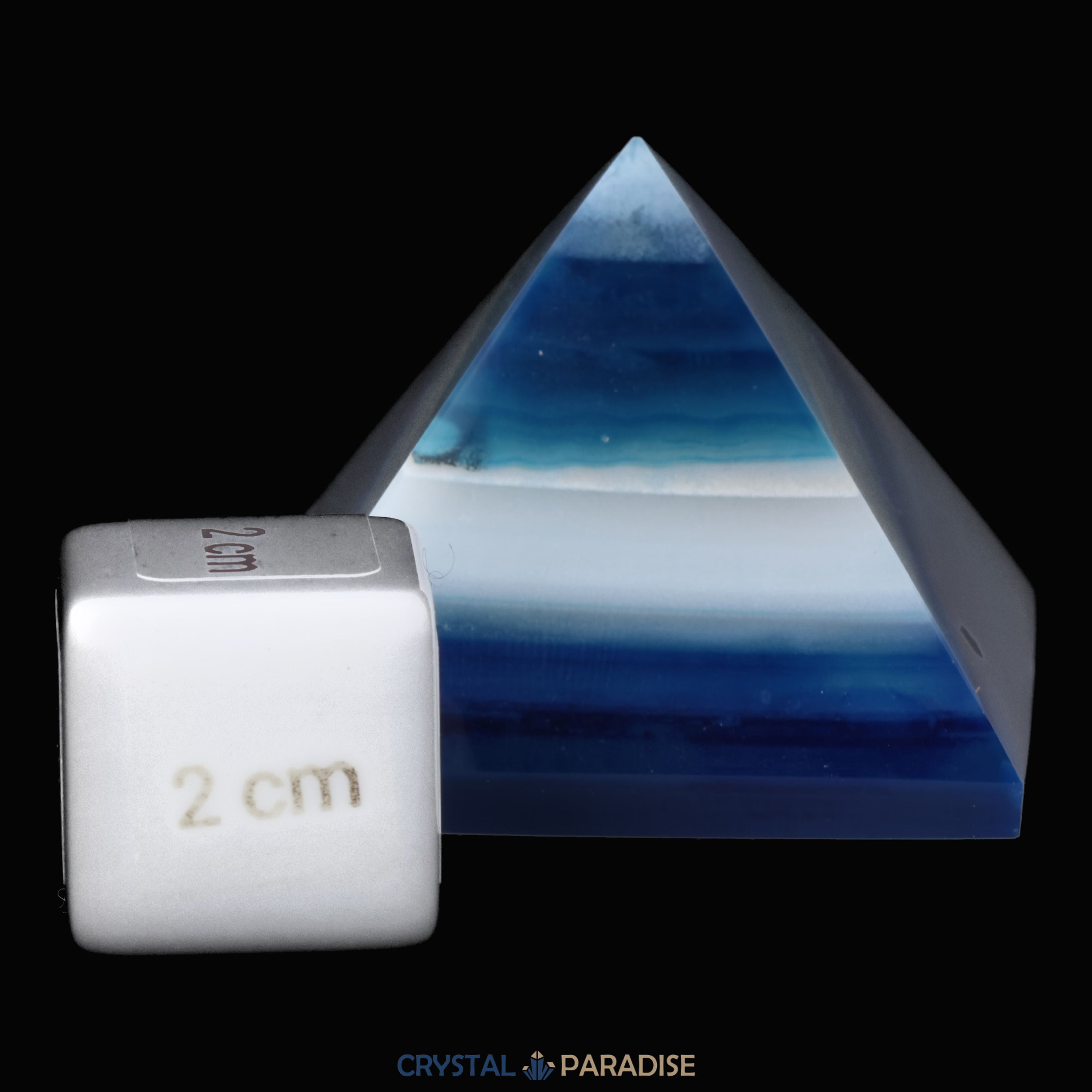 Achatpyramide blau-weiss (3,5 cm) aus Brasilien (B-Ware) – Ansicht 7