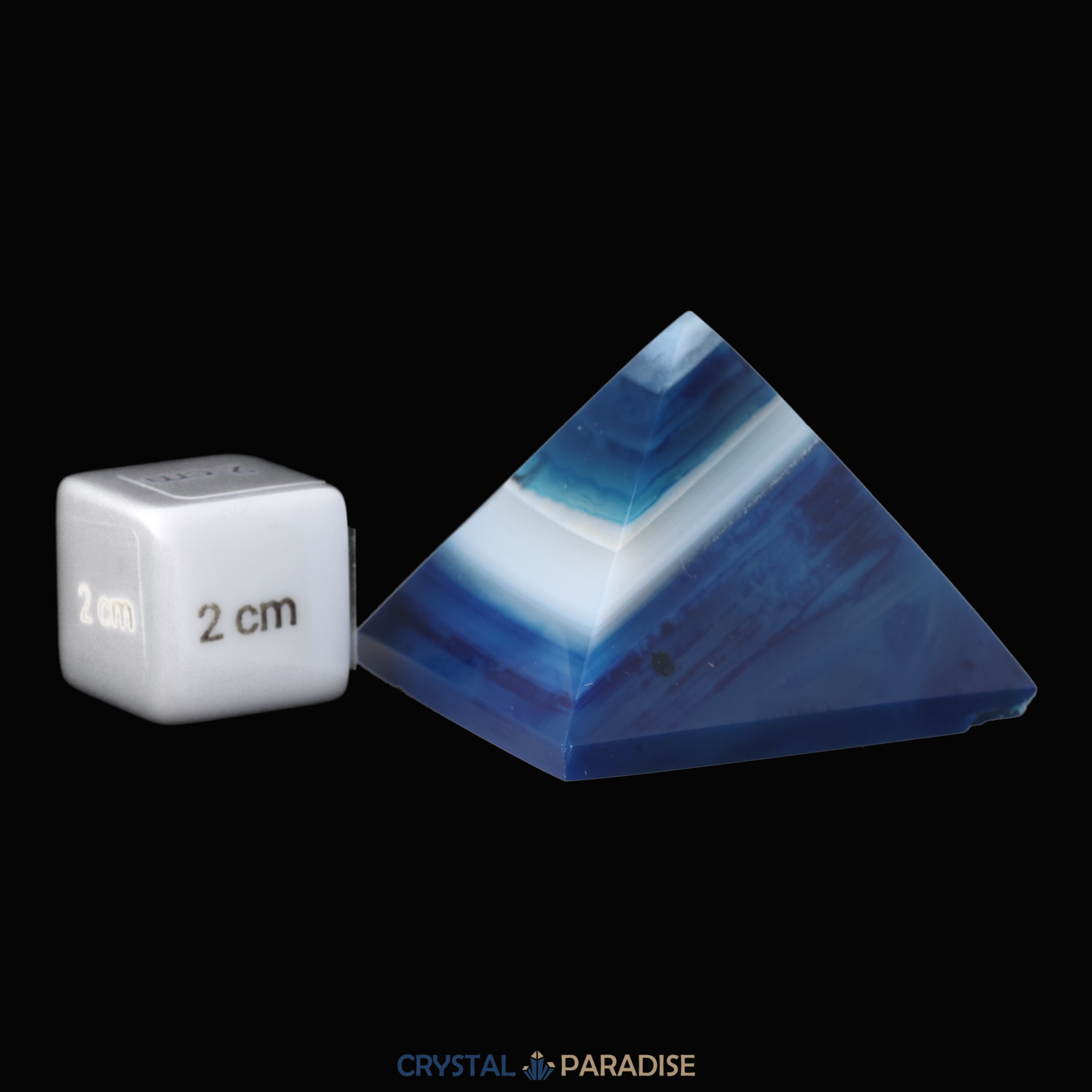 Achatpyramide blau-weiss (3,5 cm) aus Brasilien (B-Ware) – Ansicht 8