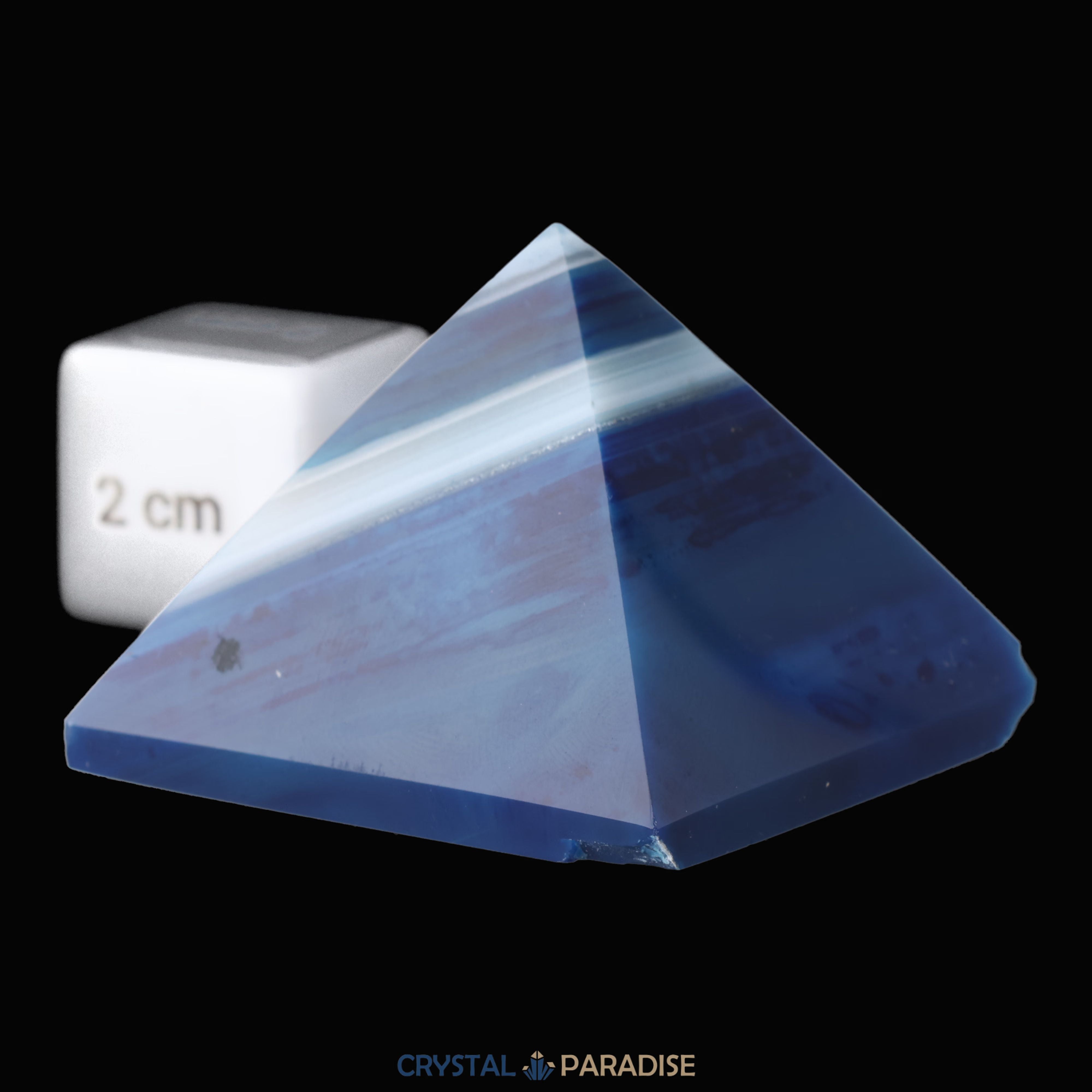 Achatpyramide blau-weiss (3,5 cm) aus Brasilien (B-Ware) – Ansicht 9