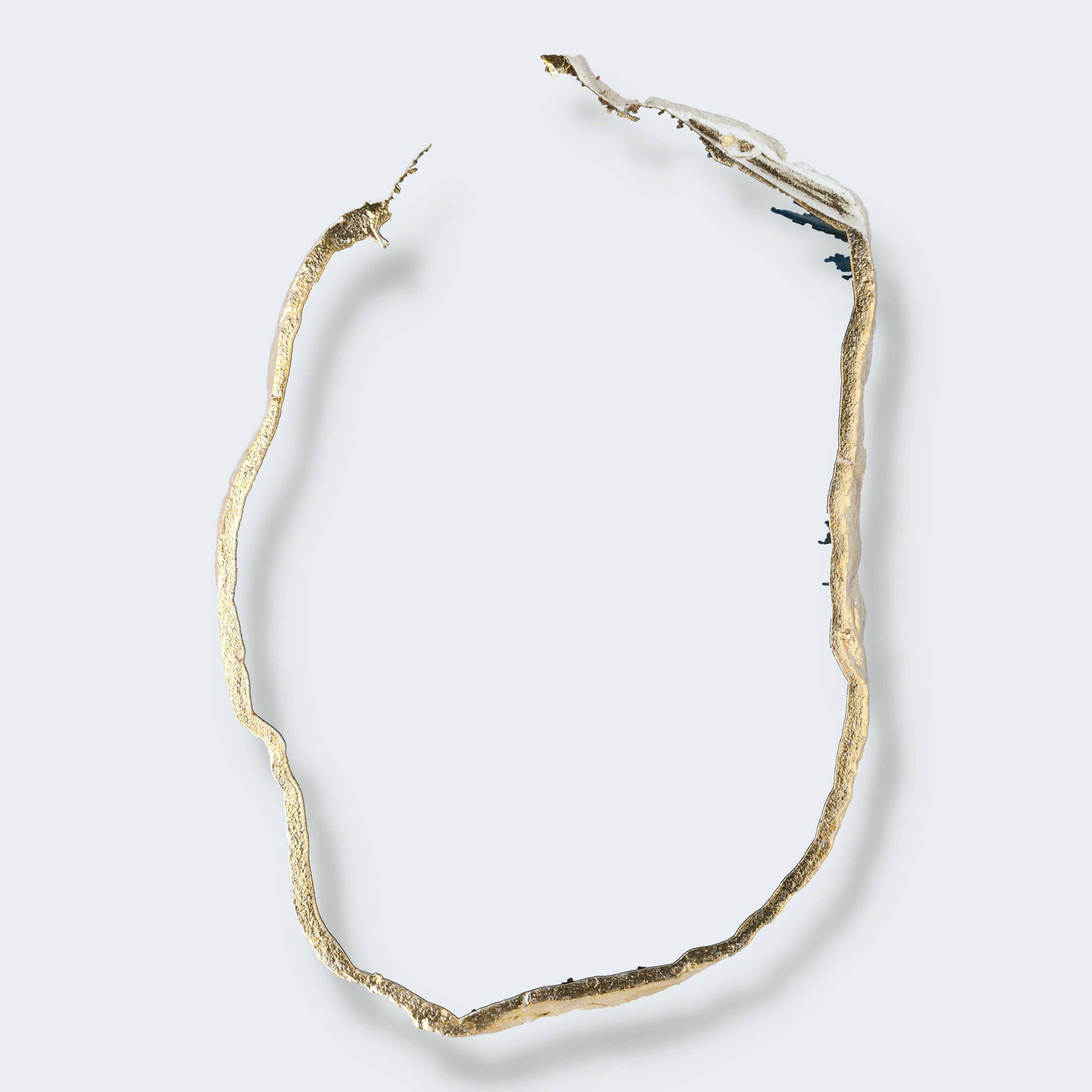Achatscheibe blau-weiss mit Goldrand – Ansicht 3