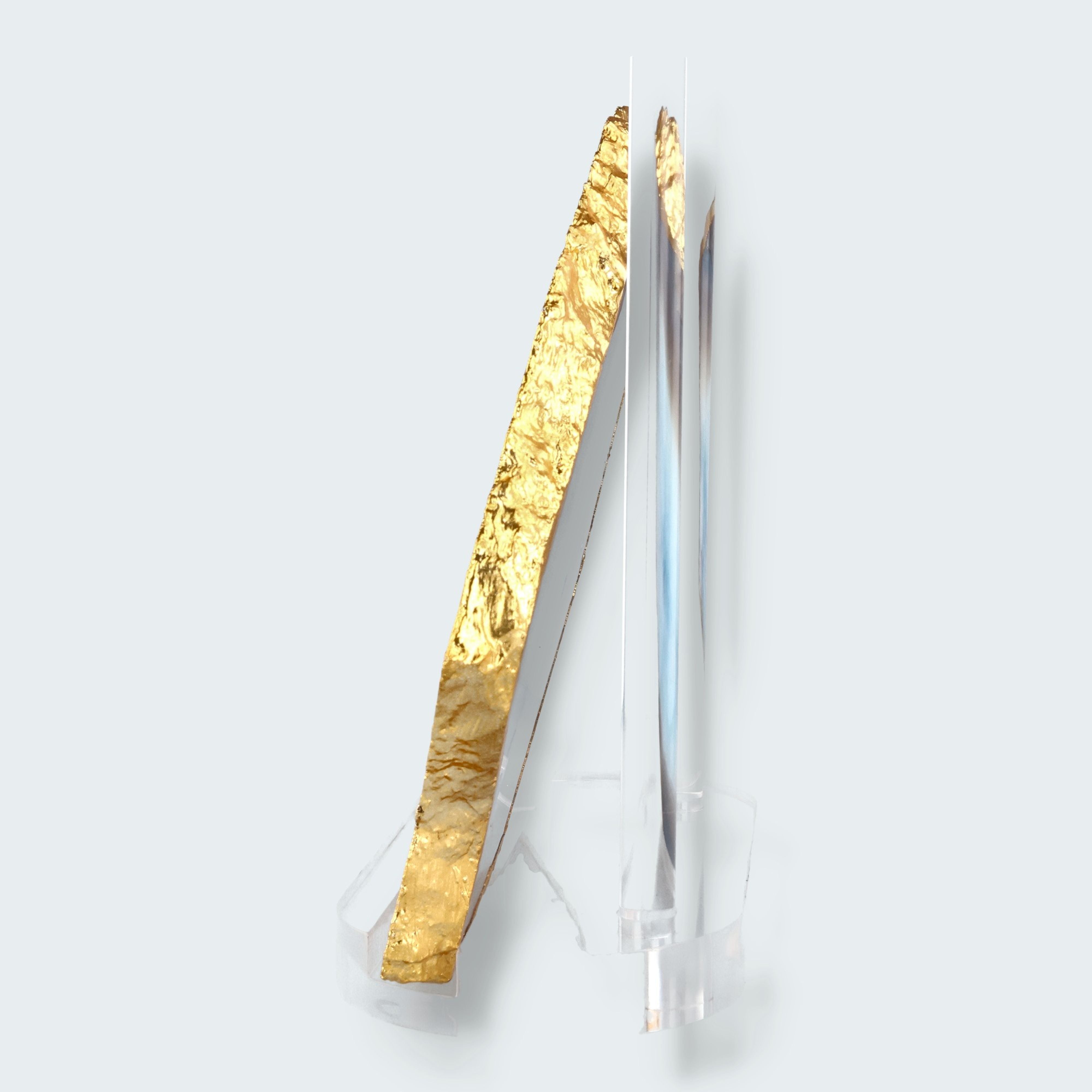 Achatscheibe blau-weiss mit Goldrand - ca. 25 cm – Ansicht 3