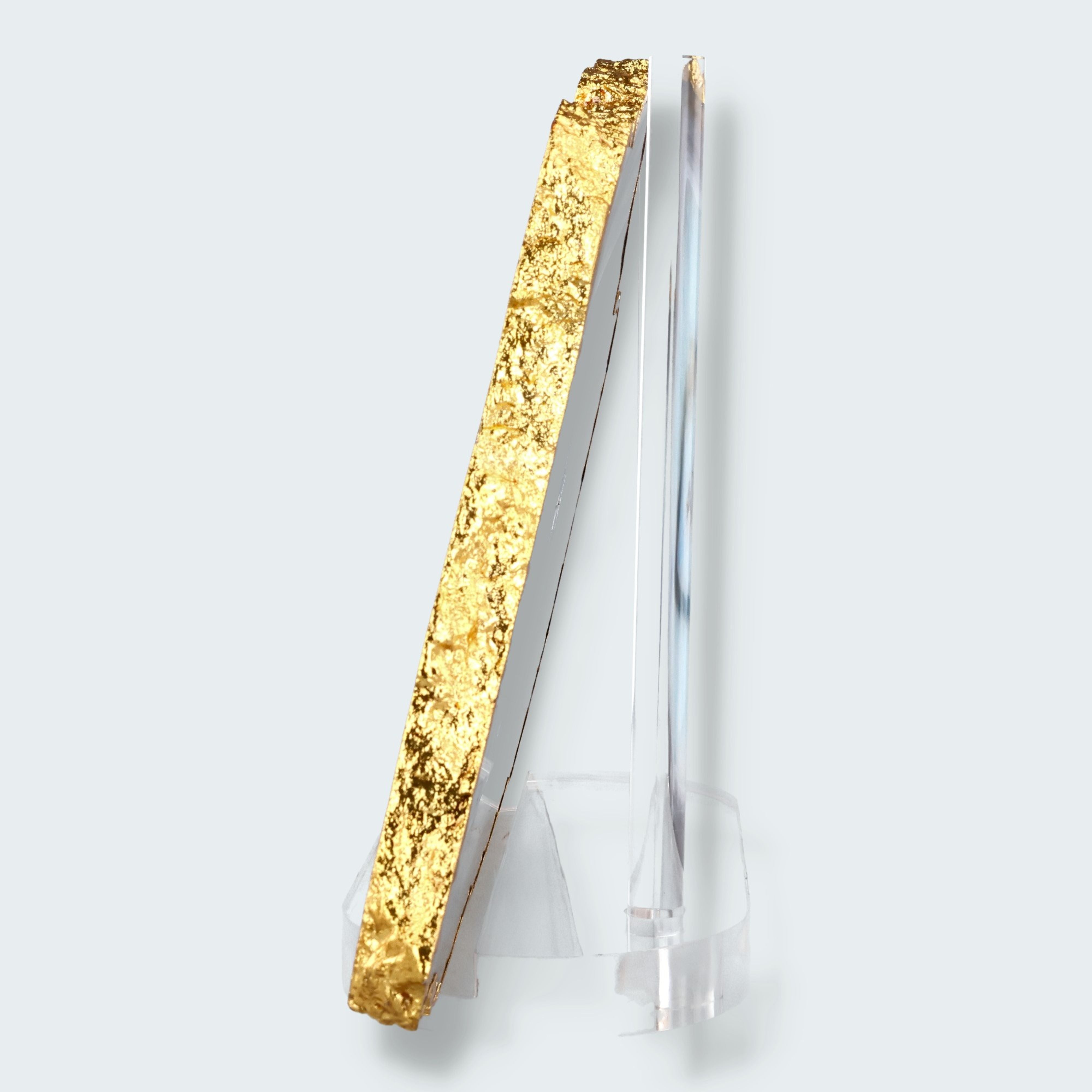 Achatscheibe blau-weiss mit Goldrand - ca. 36cm – Ansicht 3