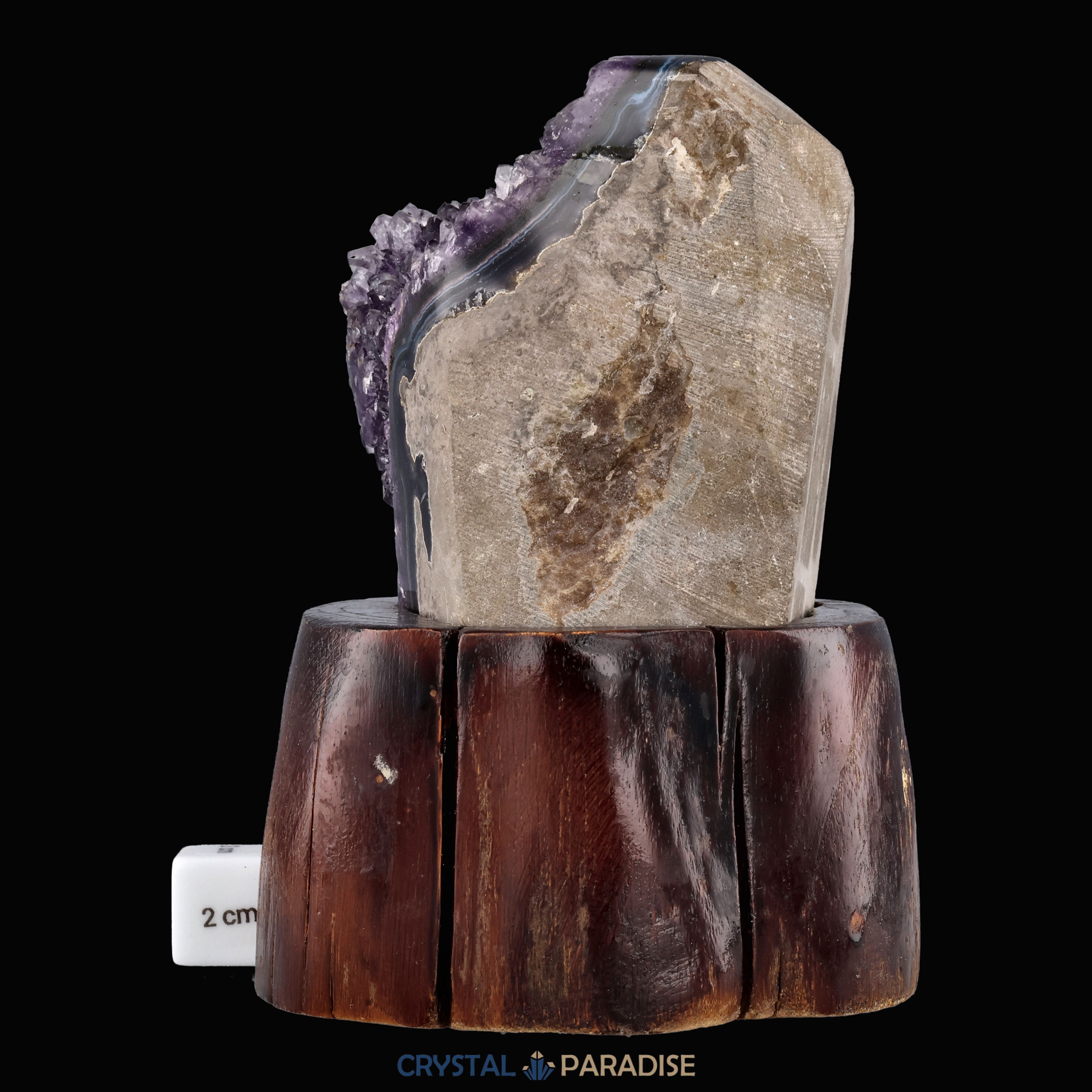 Amethyst Druse auf Holzständer (1046g) – Ansicht 7
