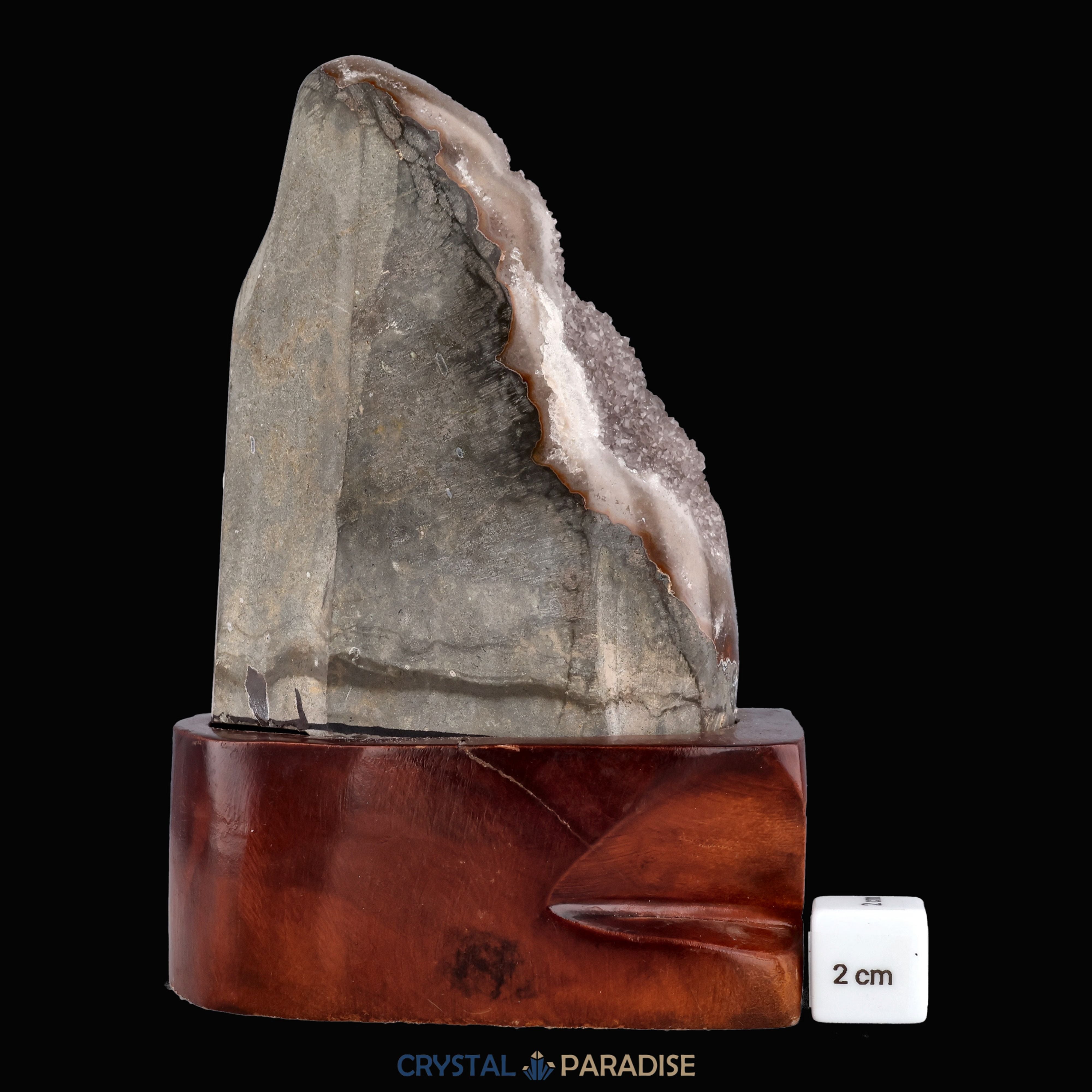 Amethyst Druse auf Holzständer (1140g) – Ansicht 10