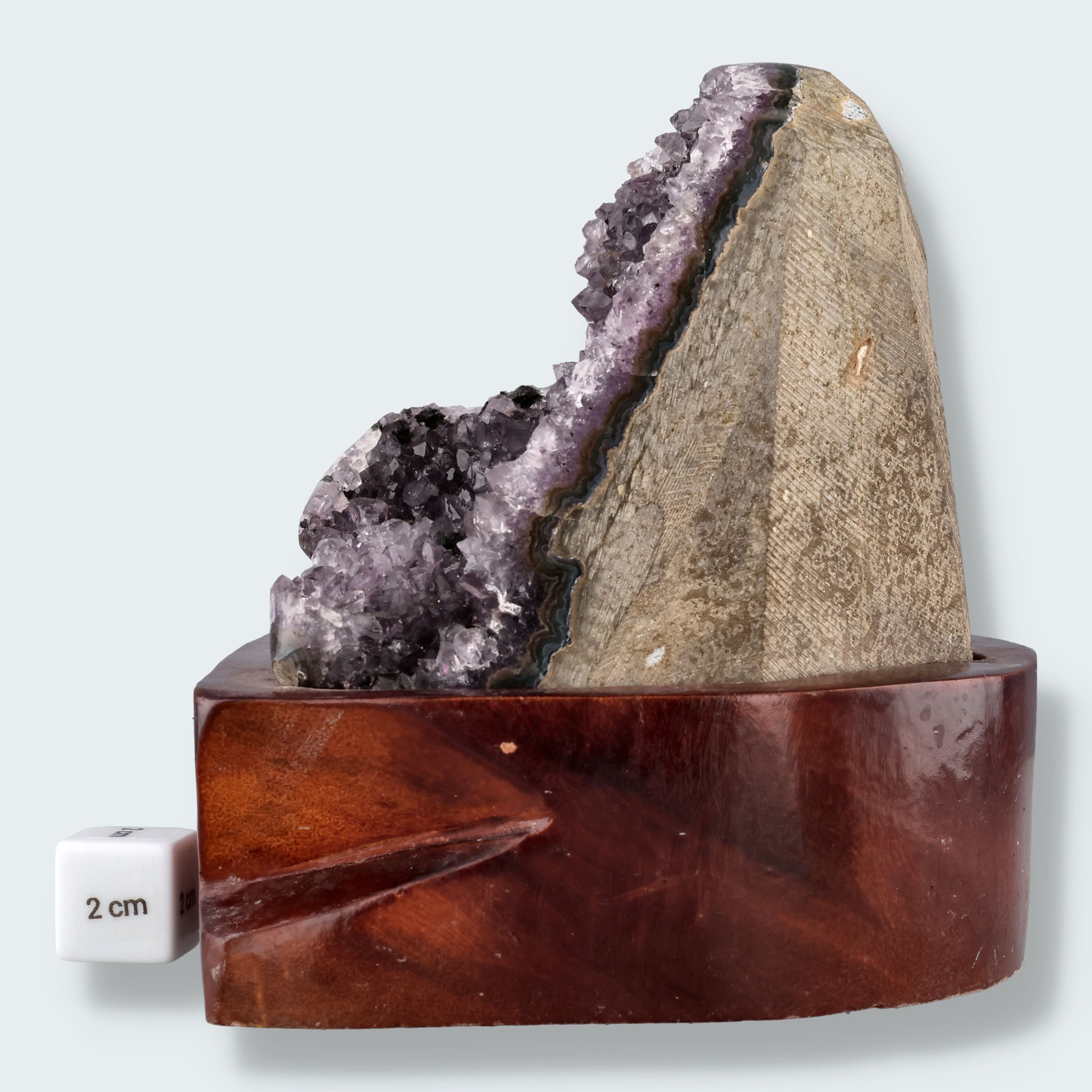 Amethyst Druse auf Holzständer (1292g) – Ansicht 4