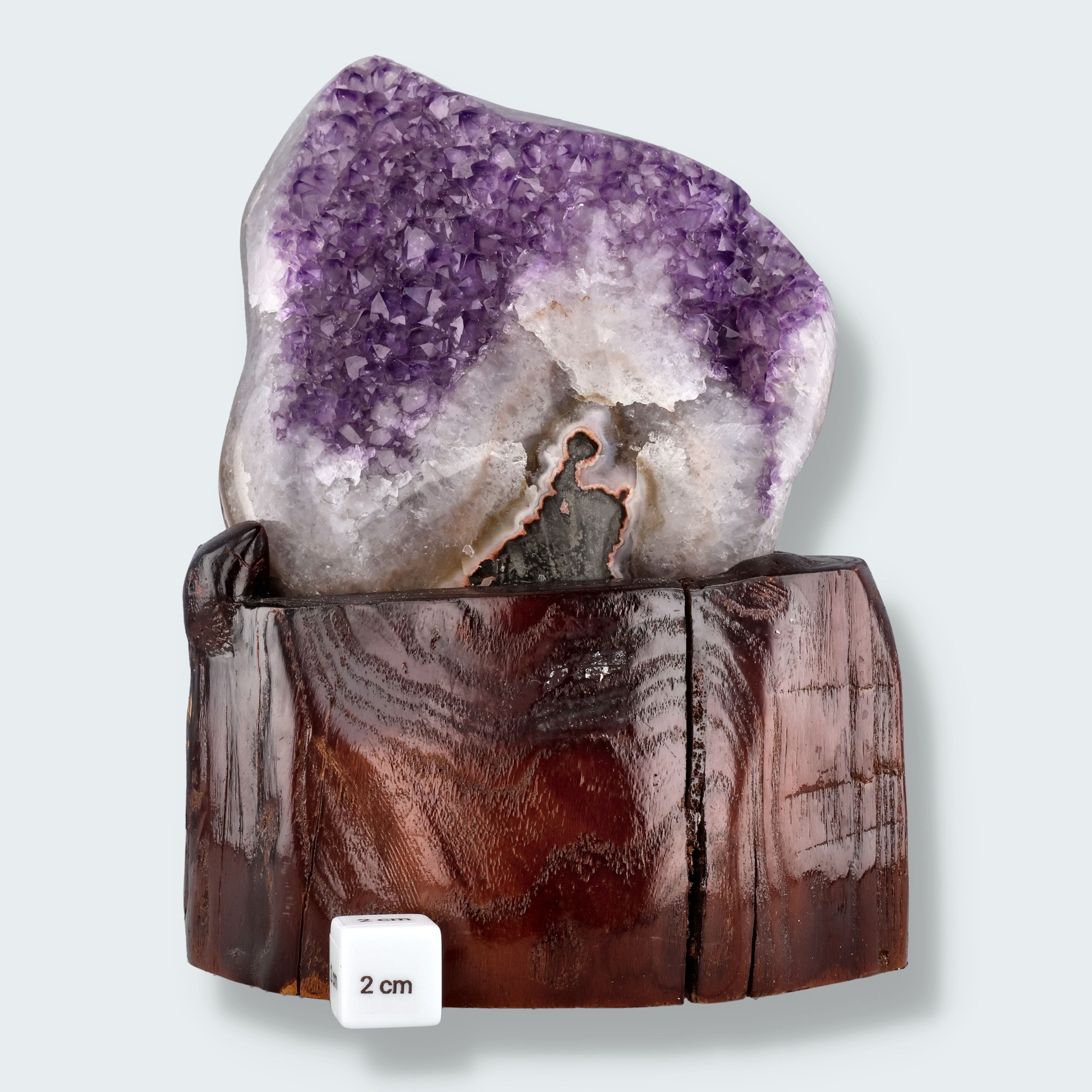Amethyst Druse auf Holzständer (1778g) – Ansicht 2
