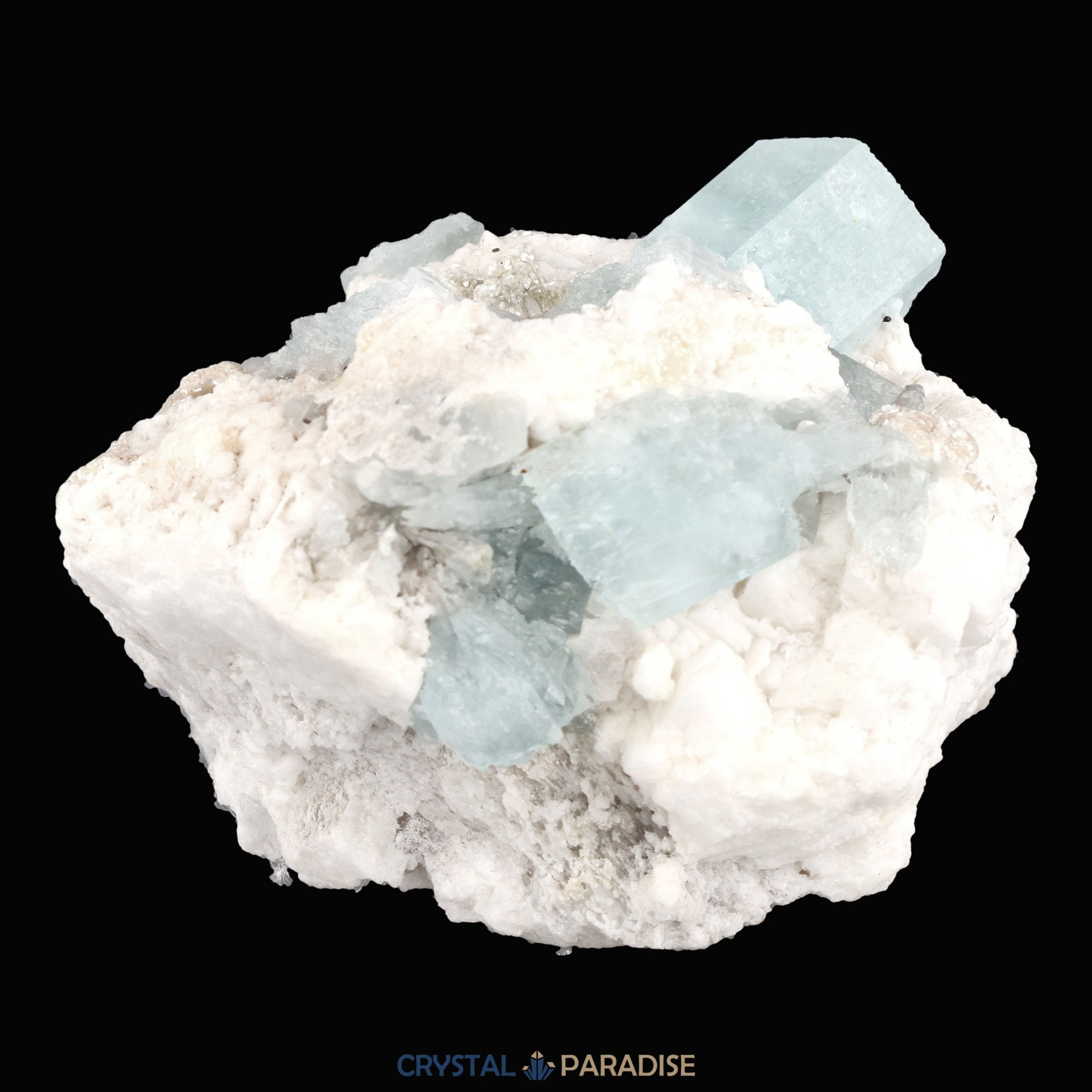 Aquamarin Handstufe auf Feldspat aus Pakistan (197g) – Ansicht 9