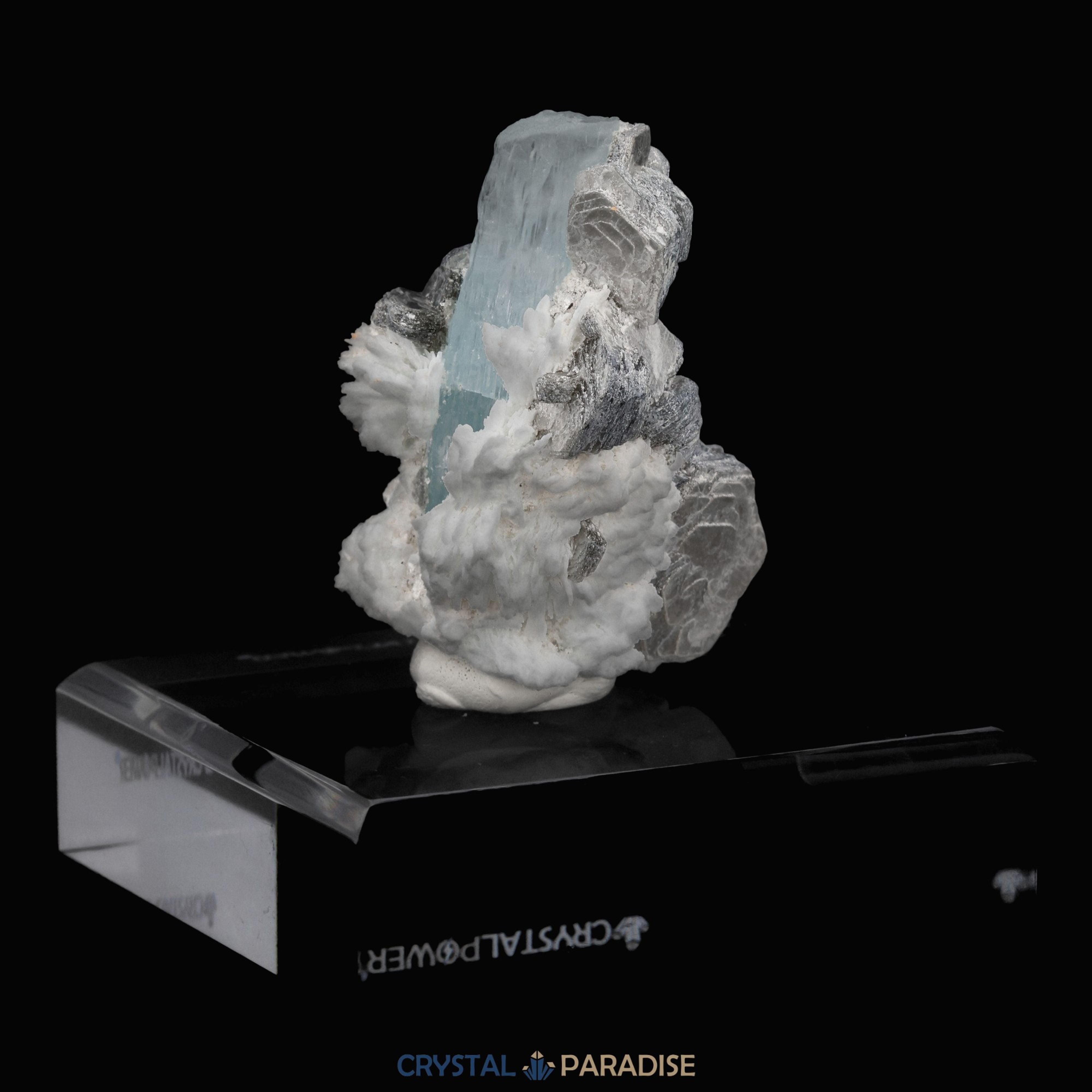 Aquamarin Kristall auf Feldspat aus Pakistan (40g) – Ansicht 7