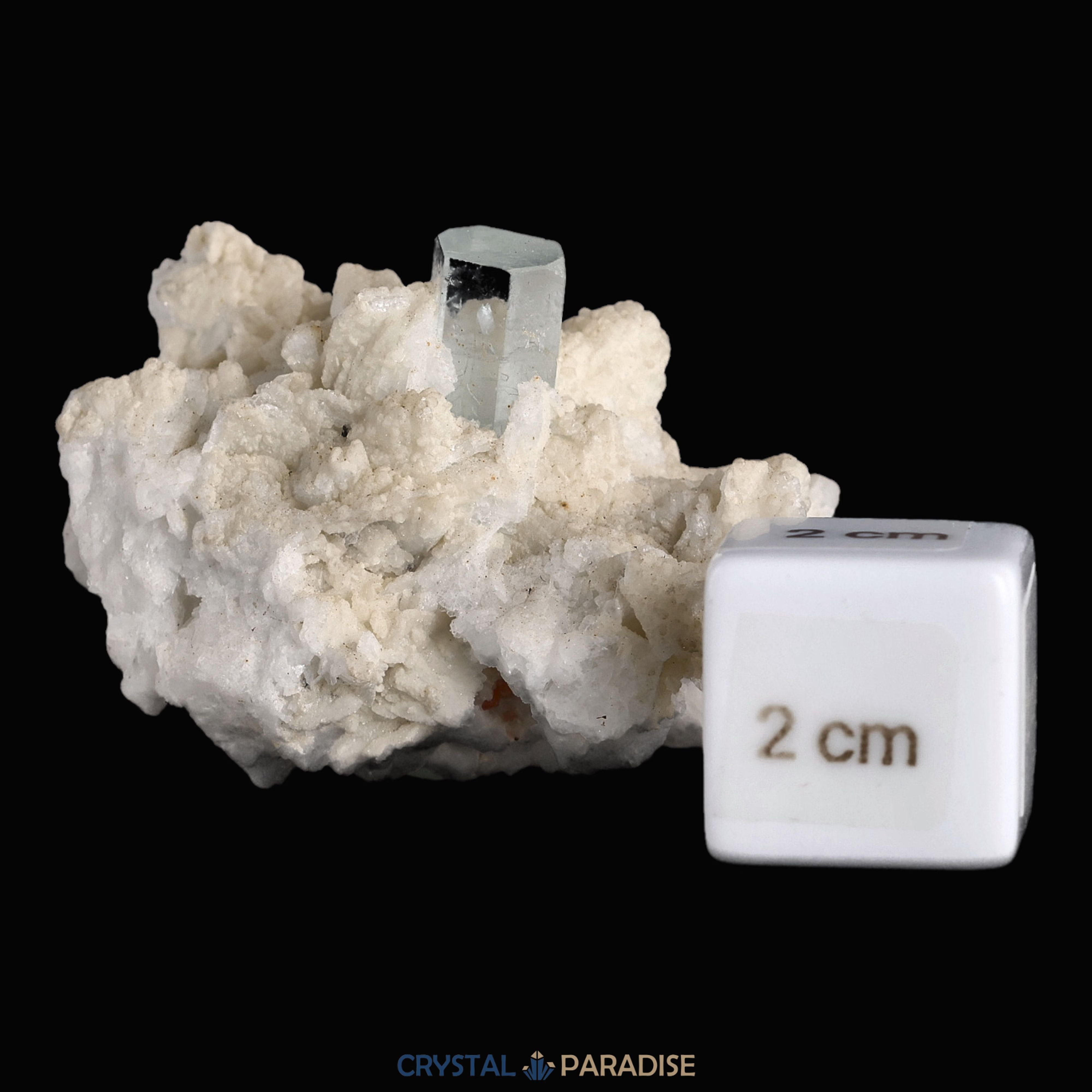 Aquamarin Kristall auf Feldspat aus Pakistan (71,6g) – Ansicht 2