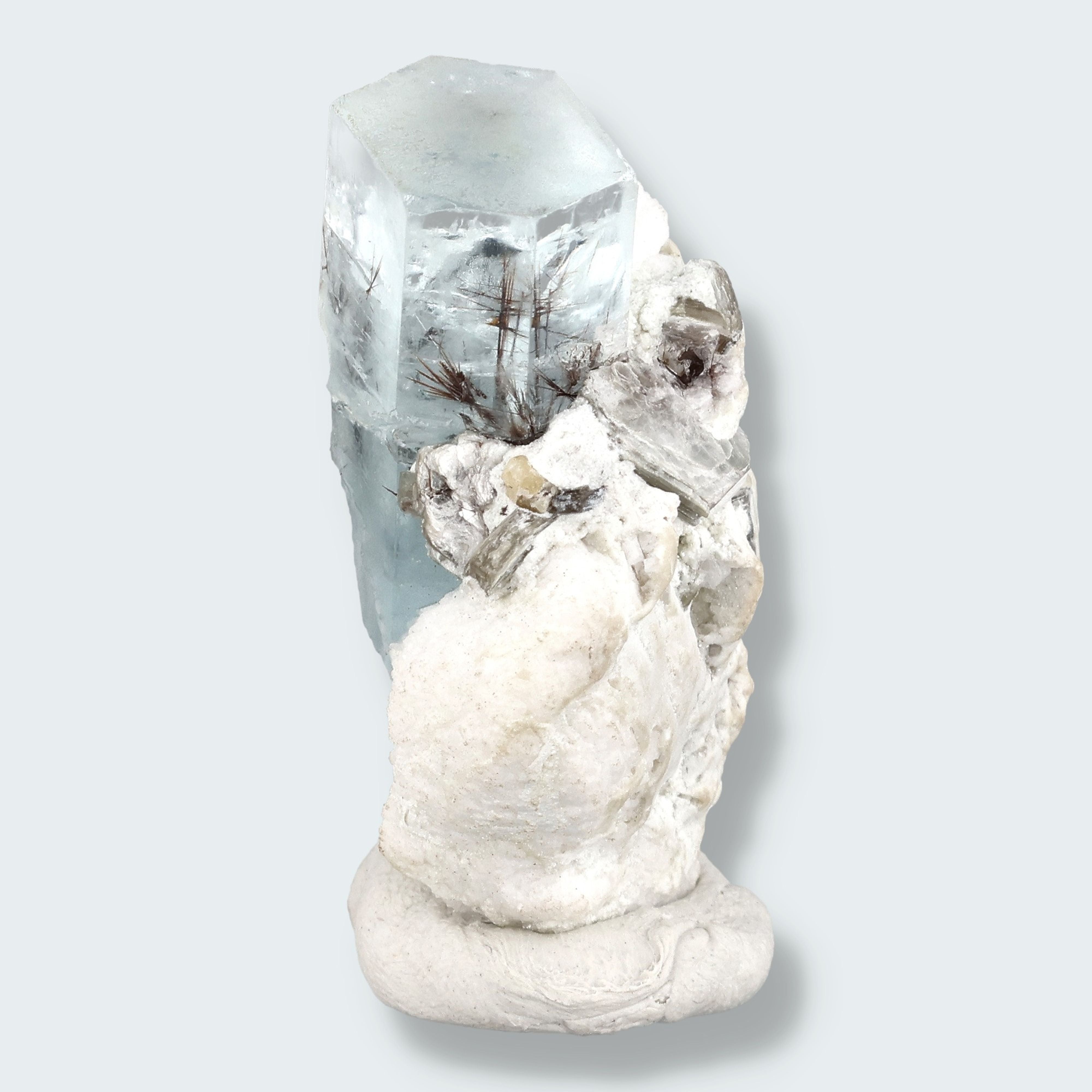 Aquamarin Stufe an Matrix und Quarz aus Pakistan (17g) – Ansicht 3