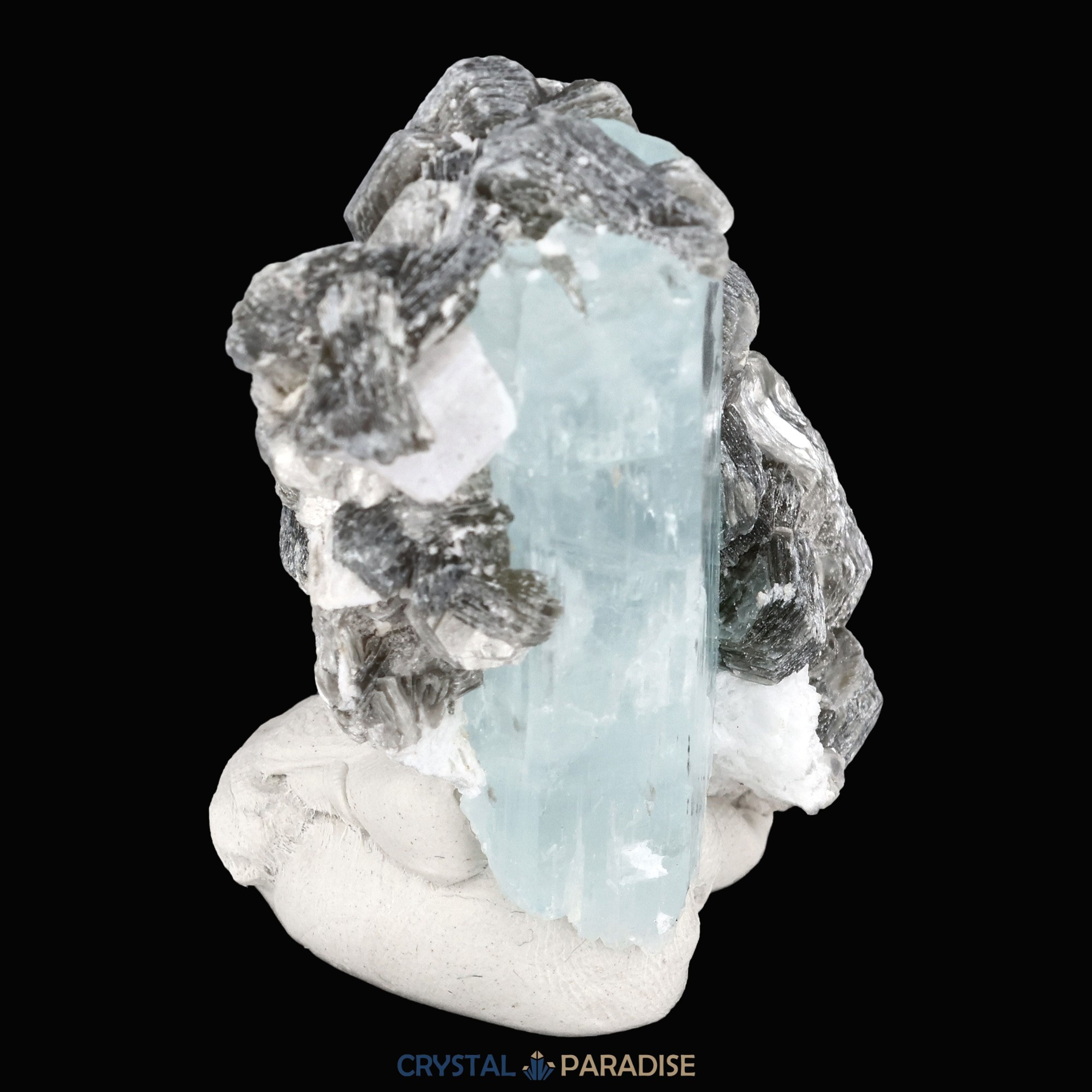 Aquamarin Stufe auf Feldspat aus Pakistan (44g) – Ansicht 9