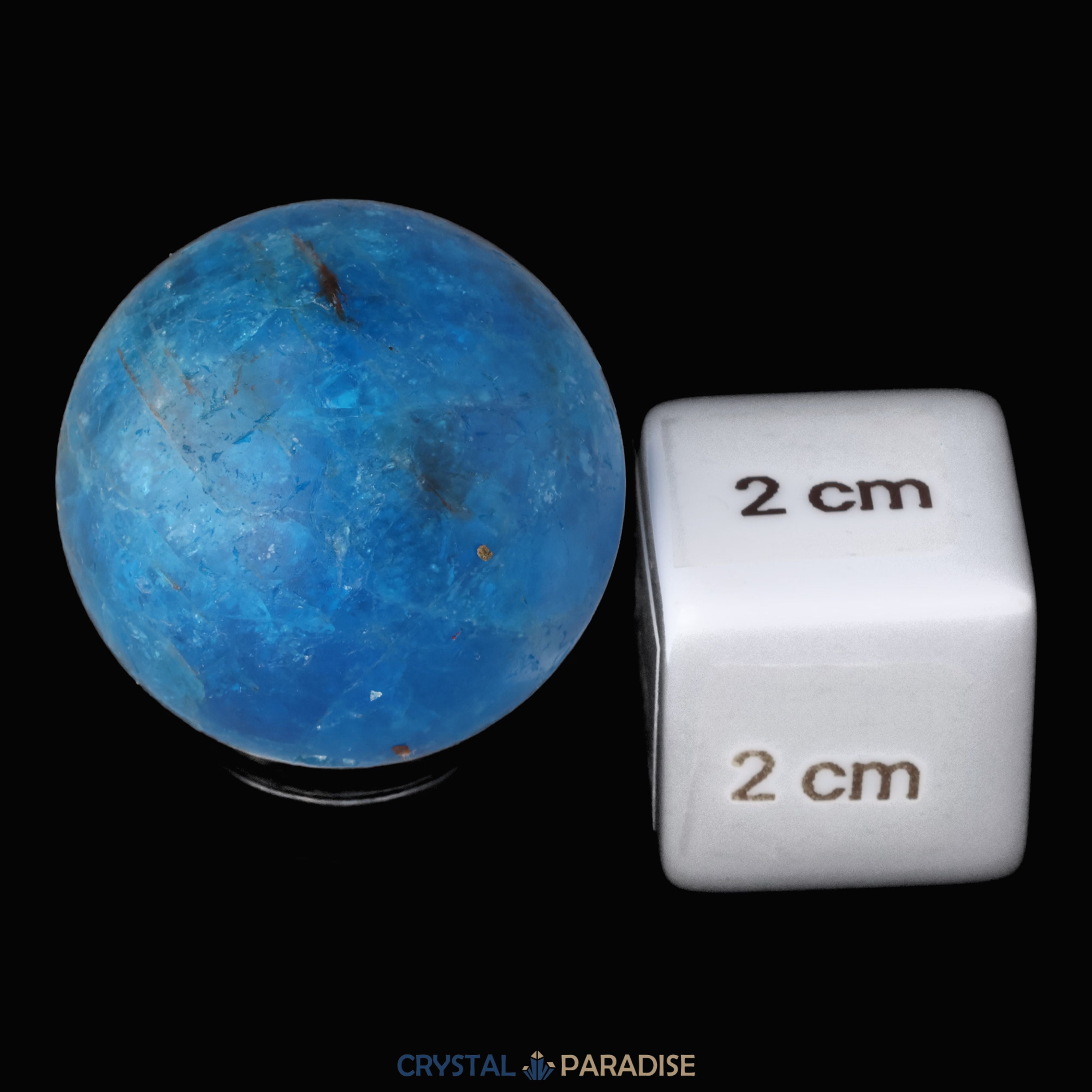 blaue mini Apatit Kugel (ca. 2,5 cm) – Ansicht 4