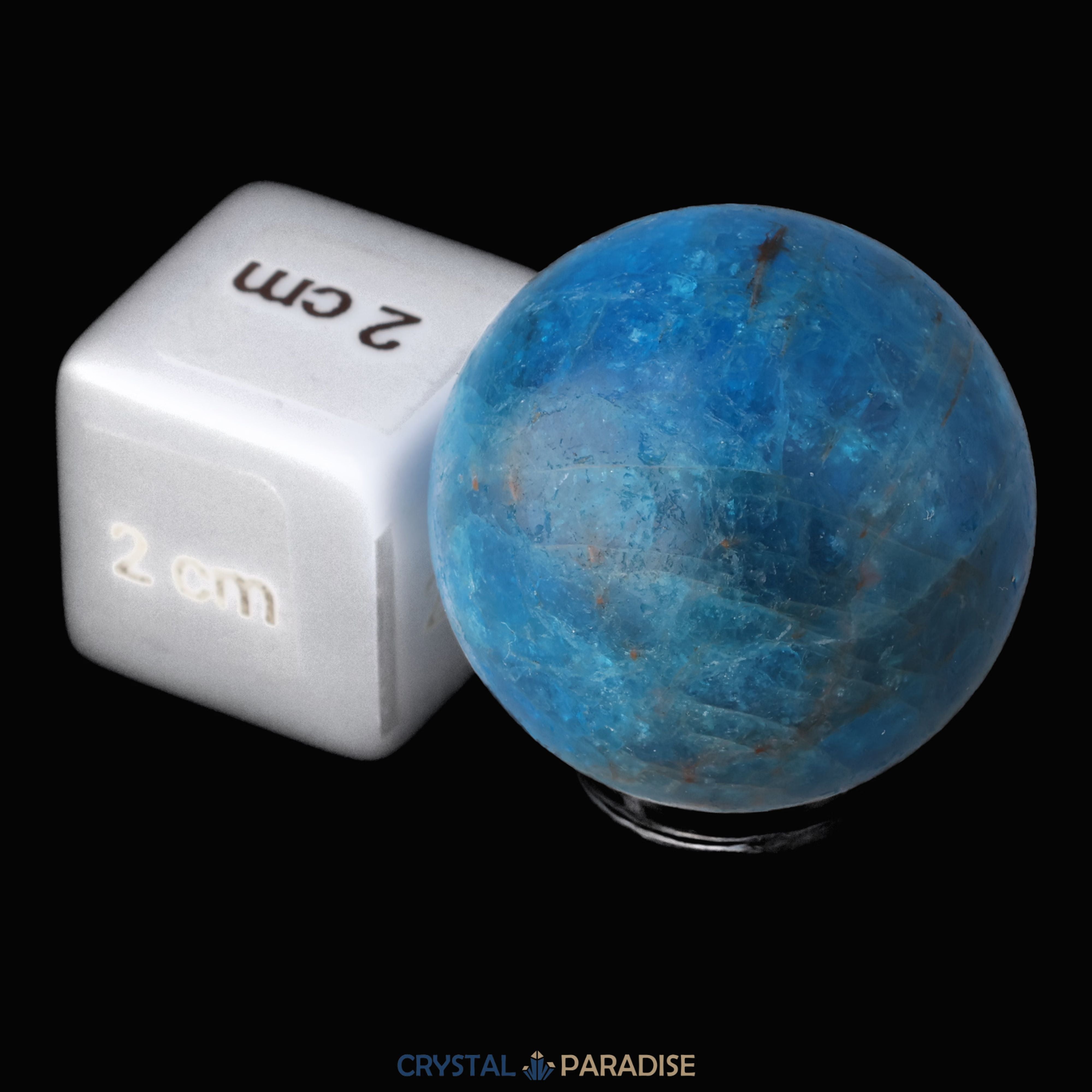 blaue mini Apatit Kugel (ca. 2,5 cm) – Ansicht 8