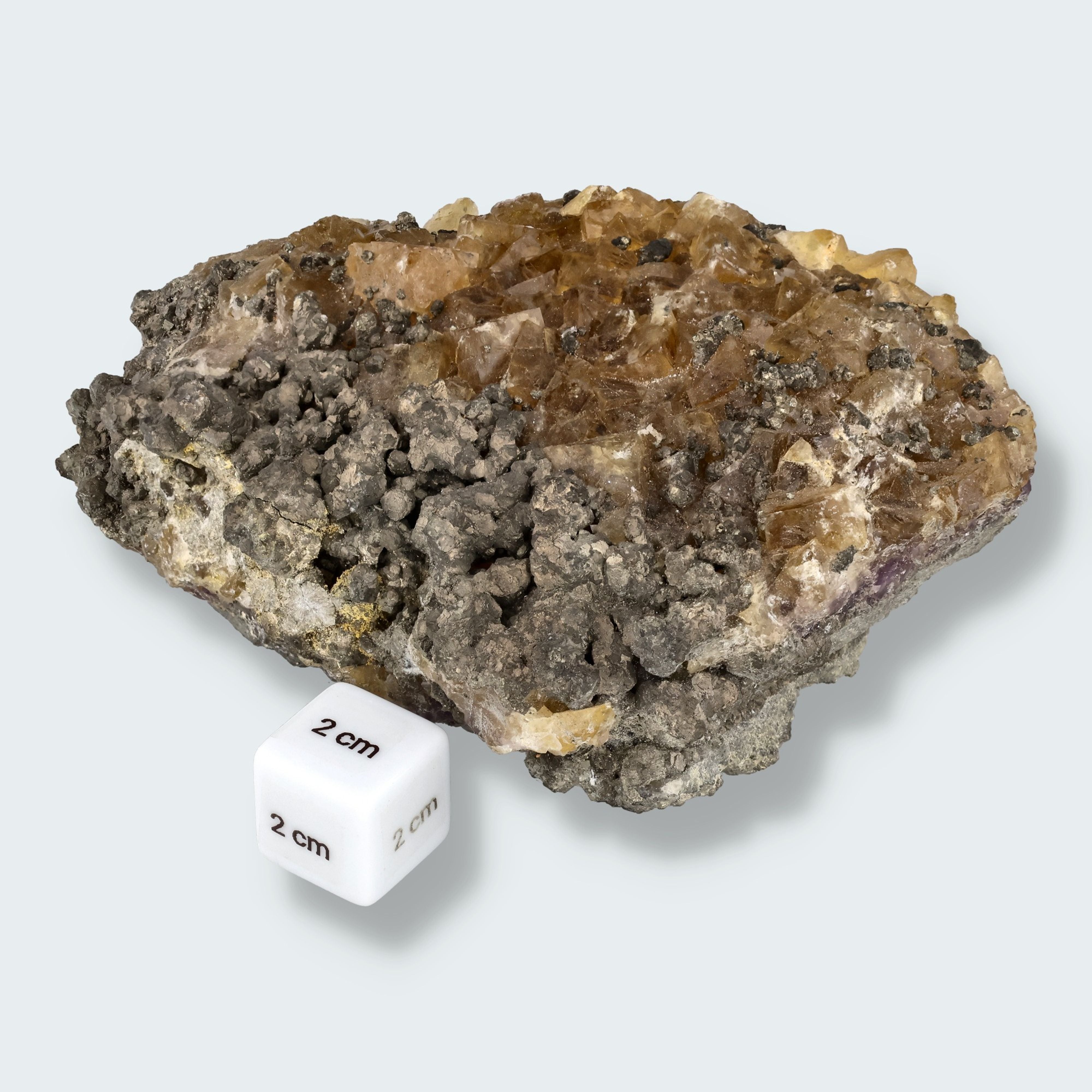 Gelber Fluorit mit Pyrit aus Asturien, Spanien (1128g) – Ansicht 2