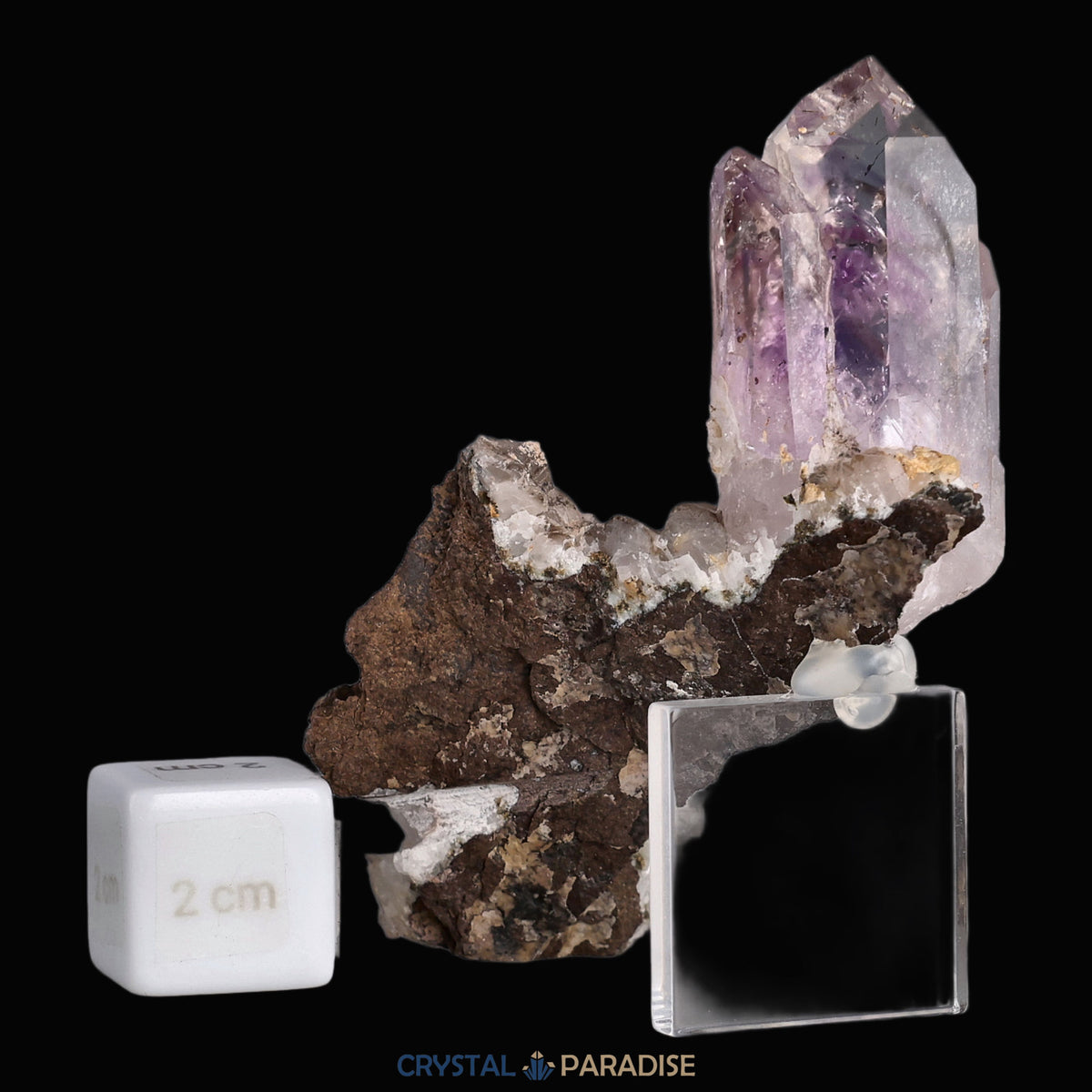 Goboboseb Amethyst mit Calcit und Trapezoberfläche aus Namibia (93g) – Ansicht 5