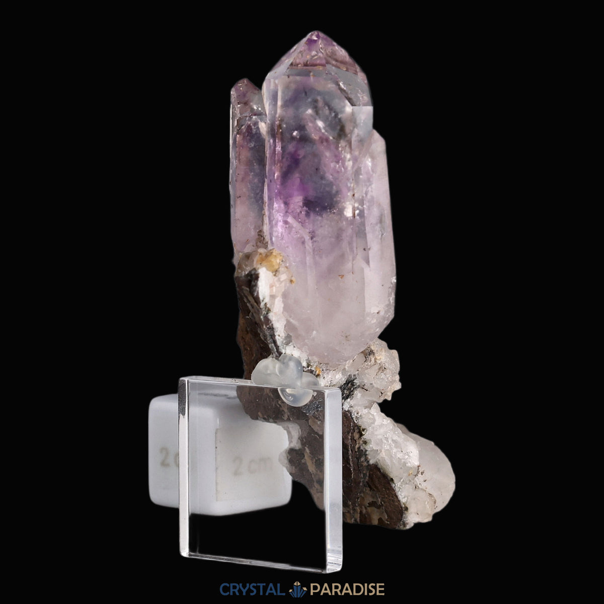 Goboboseb Amethyst mit Calcit und Trapezoberfläche aus Namibia (93g) – Ansicht 6